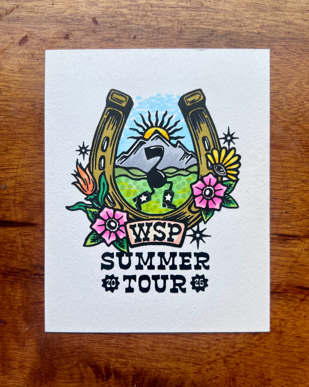 Summer Tour Hand-embellished Print