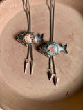 Silver Mikey Fish Lariat-style Bolo Necklace