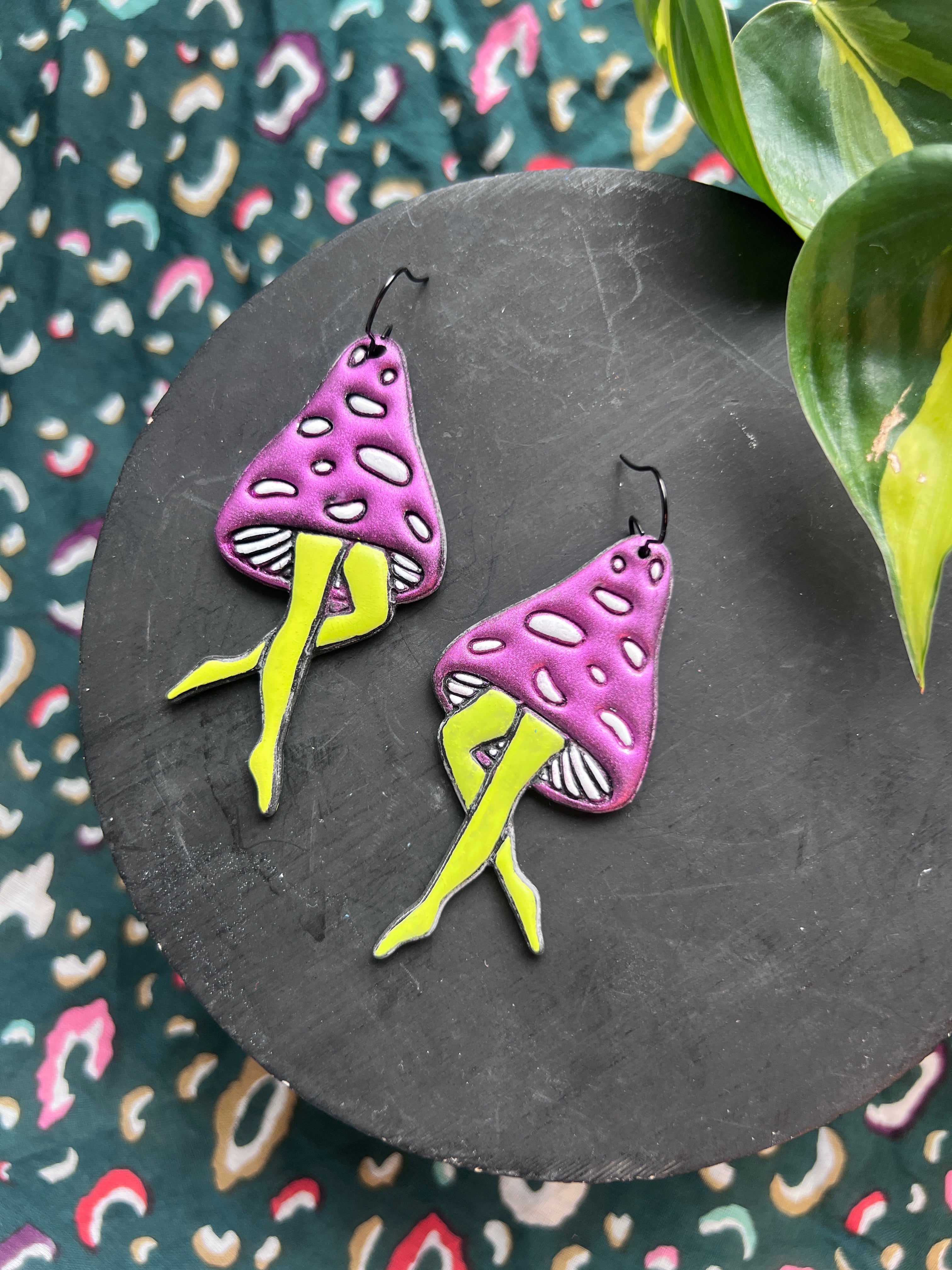 Dancing Mushroom Lady Earrings