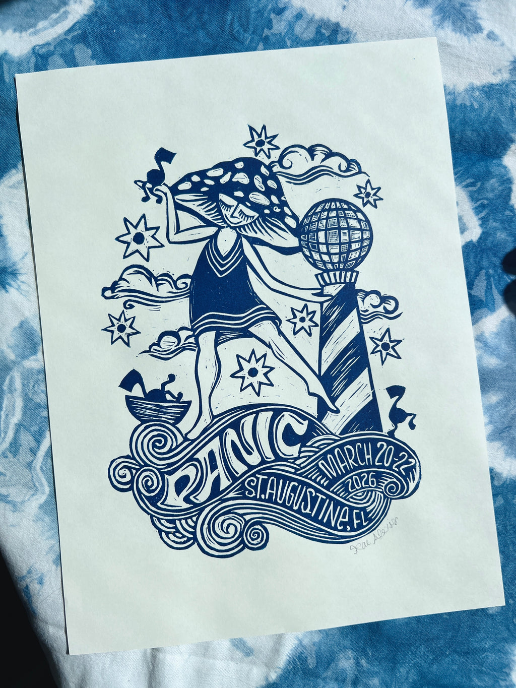 St. Augustine 2026 Vacation linocut print