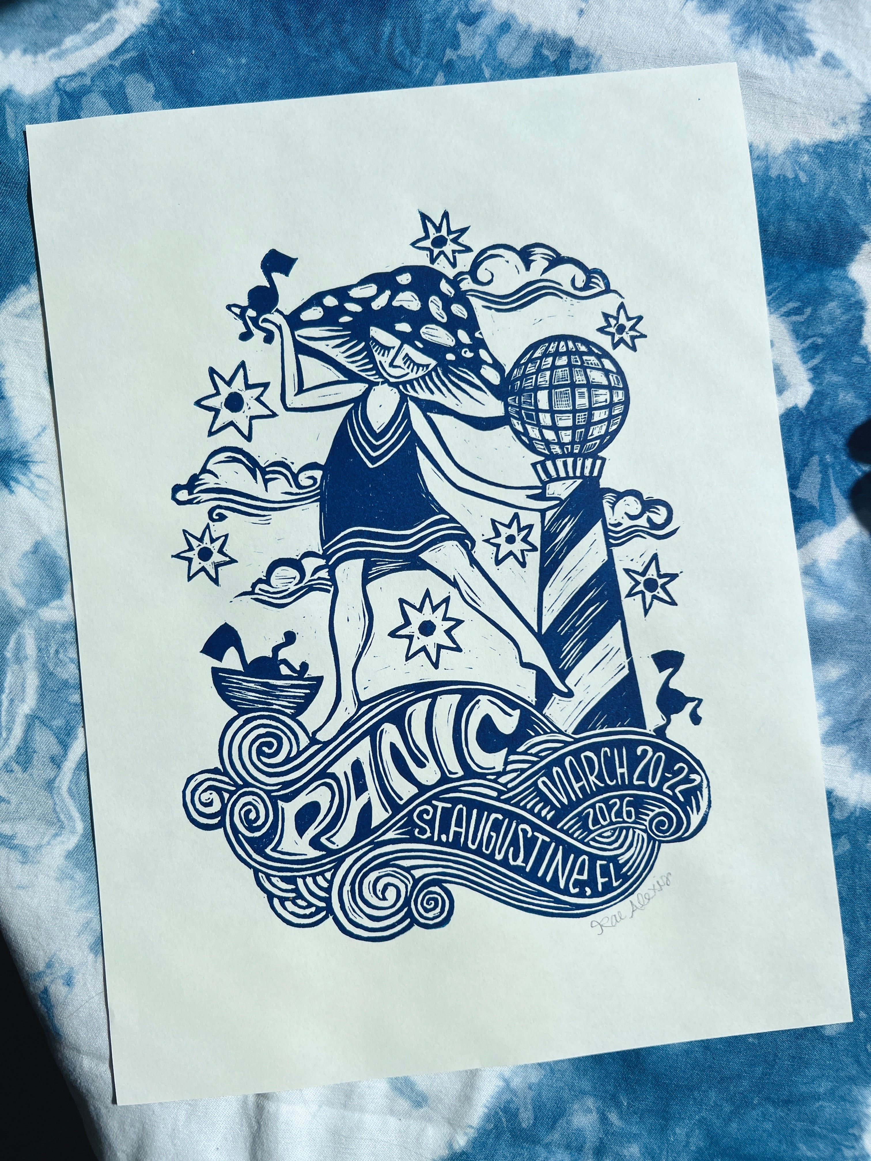 St. Augustine 2026 Vacation linocut print