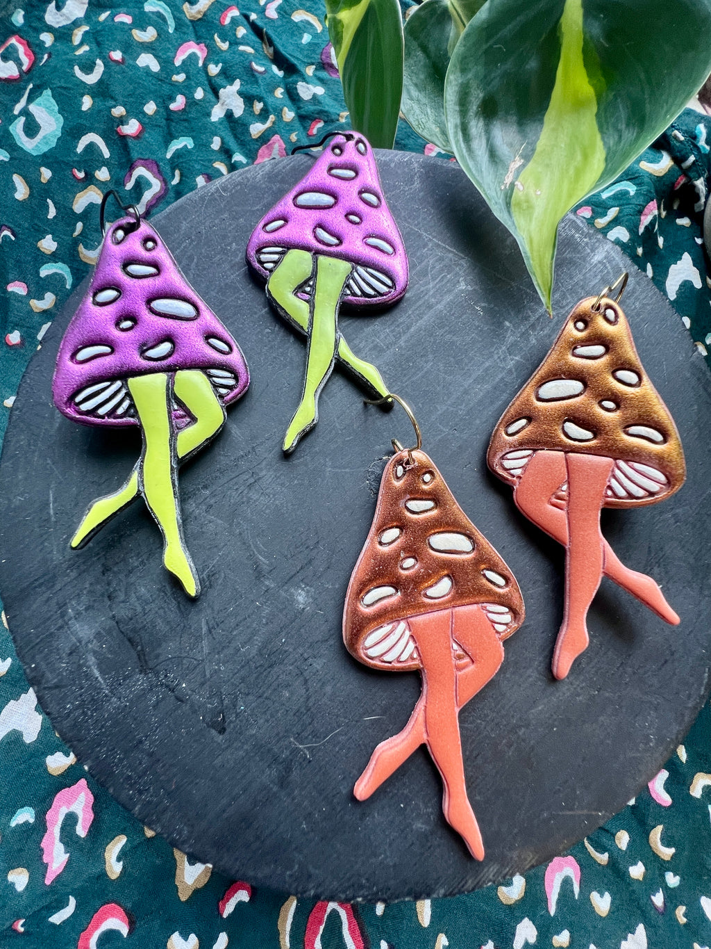 Dancing Mushroom Lady Earrings