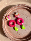Neon Agate Dangles