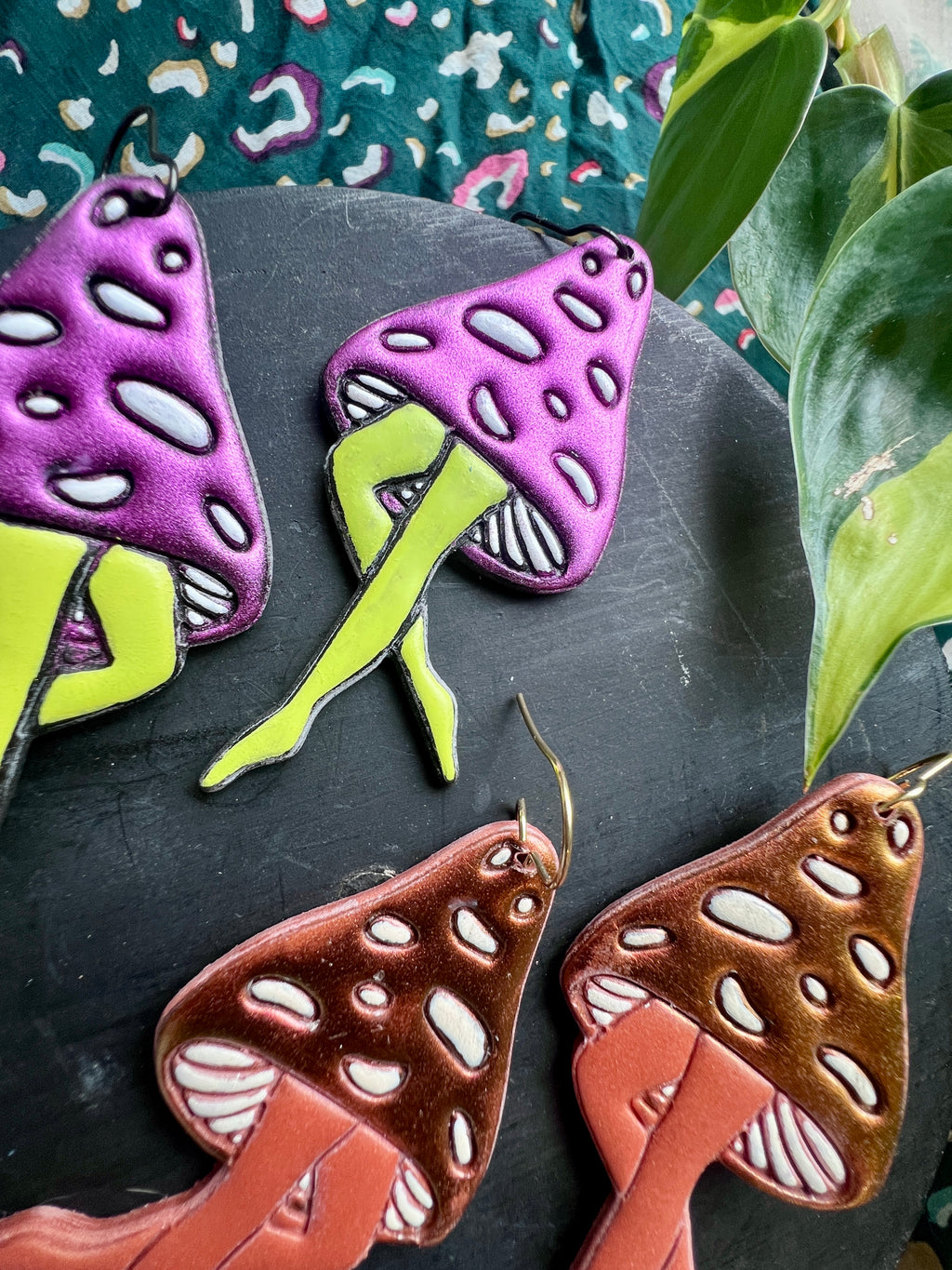 Dancing Mushroom Lady Earrings