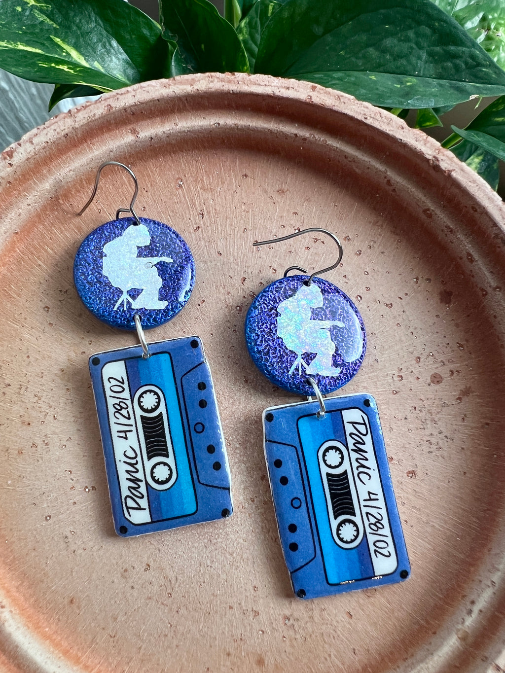 Lingering Lead Bluest Tape Mikey Earrings