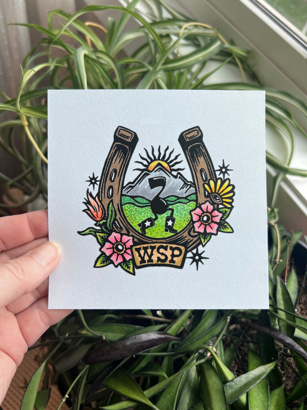 WSP Horseshoe Hand-embellished Print