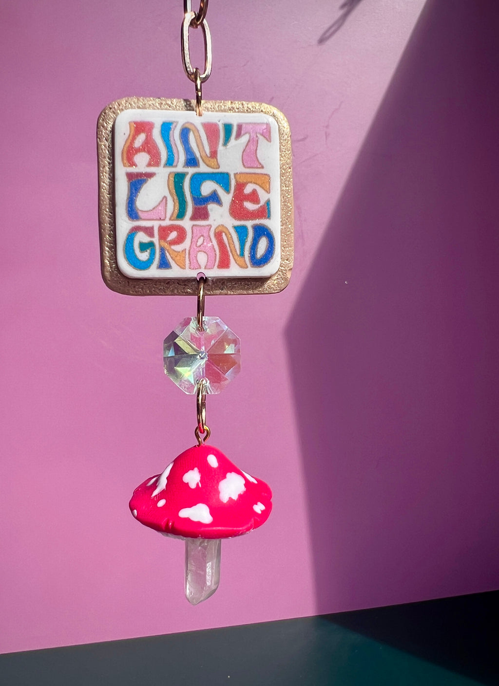 Ain’t Life Grand Mushroom Car Charm Suncatcher 🌈 Rainbow Maker