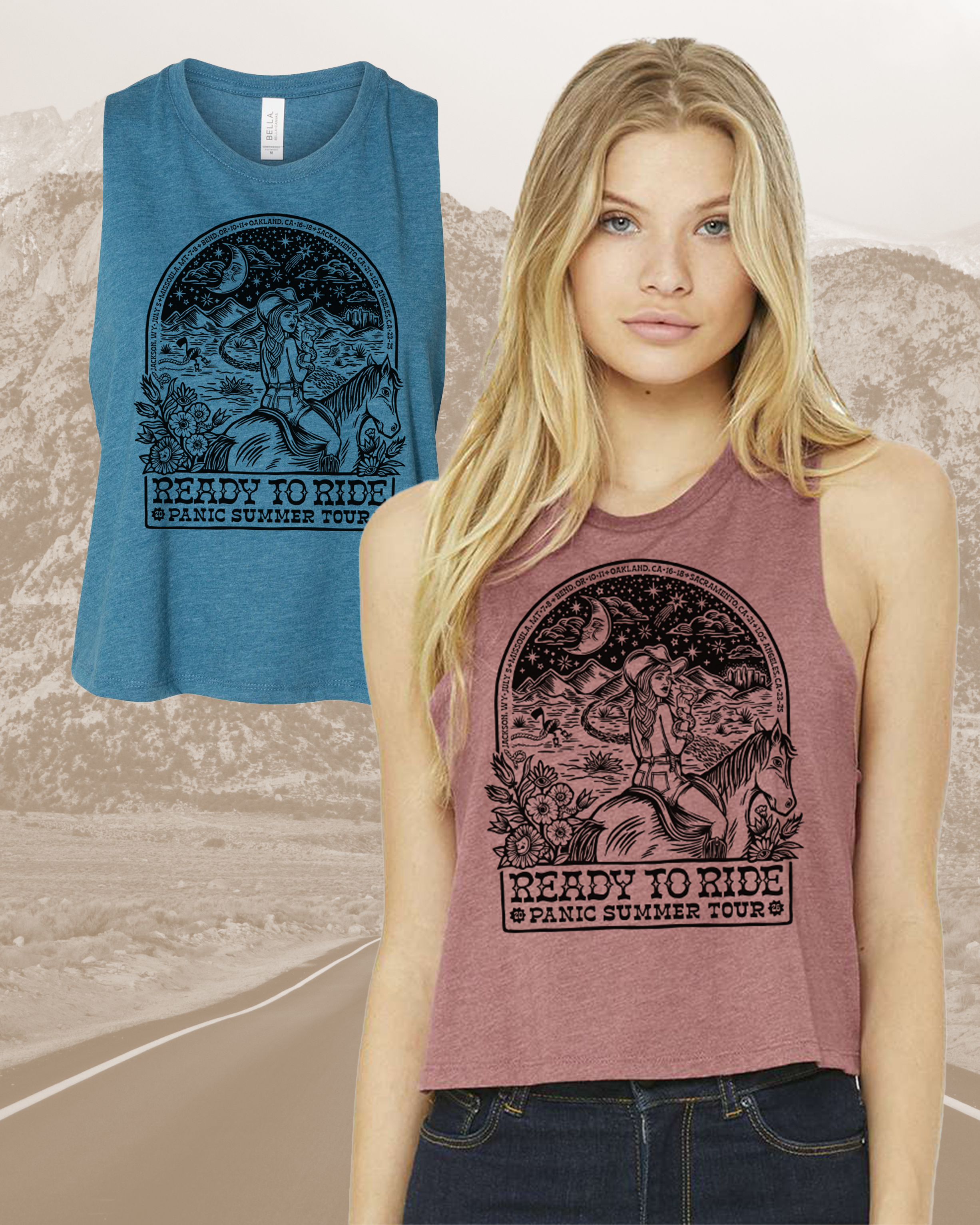 *Pre-order* PANIC Summer Tour Crop Muscle Tanks