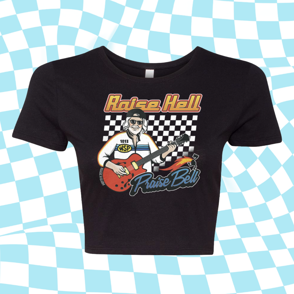 *Pre-order* Raise Hell Praise Bell fitted Crop Tee