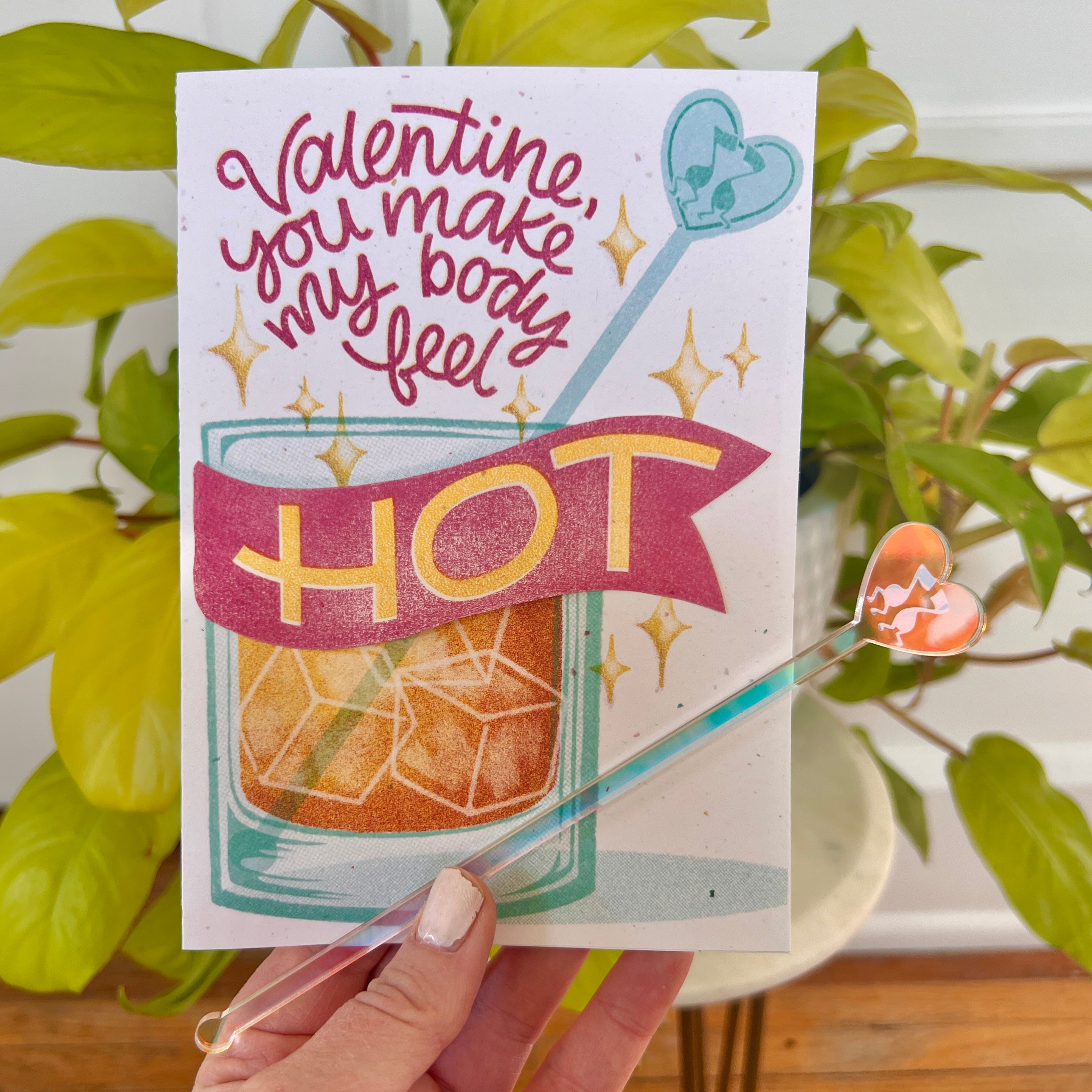 Ribs & Whiskey Drink Stirrer Valentine