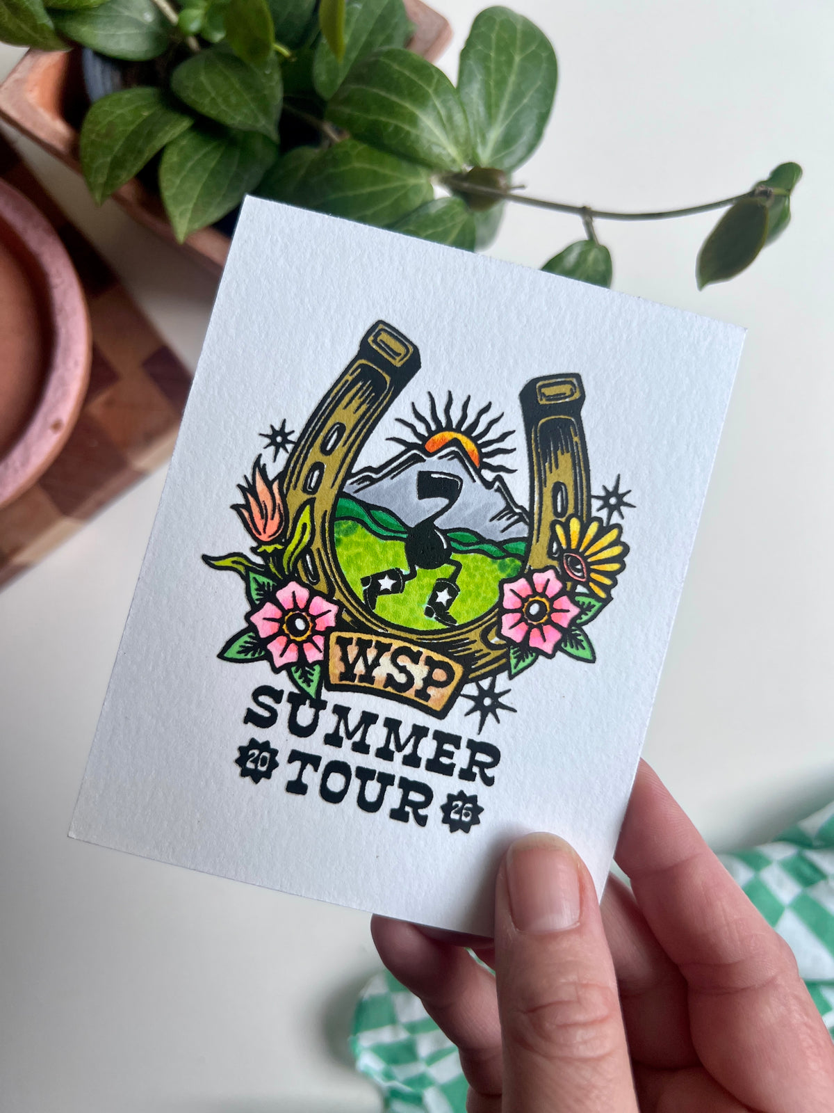 Summer Tour Hand-embellished Print
