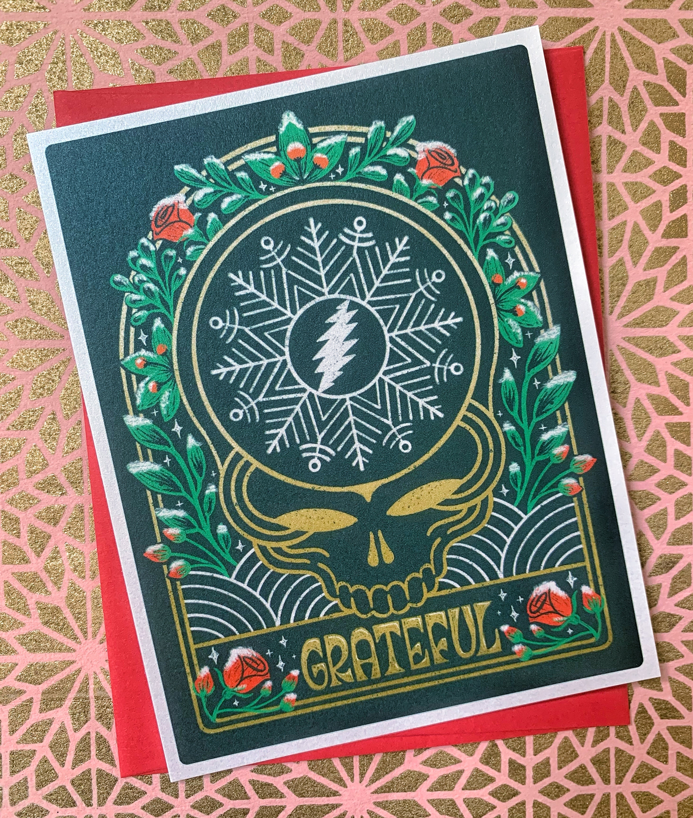 Grateful Steal Your Snowflake Christmas Card