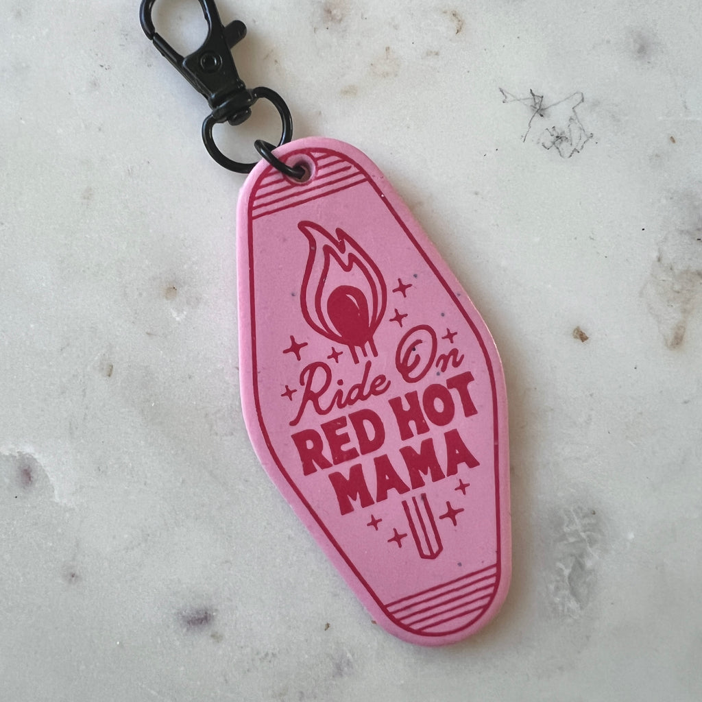 Red Hot Mama motel style keychain / bag charm