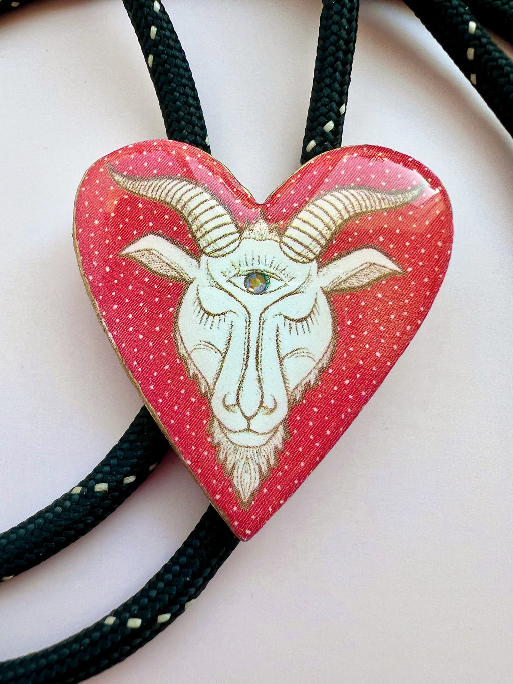 Billy Third Eye Goat Heart Bolo Tie