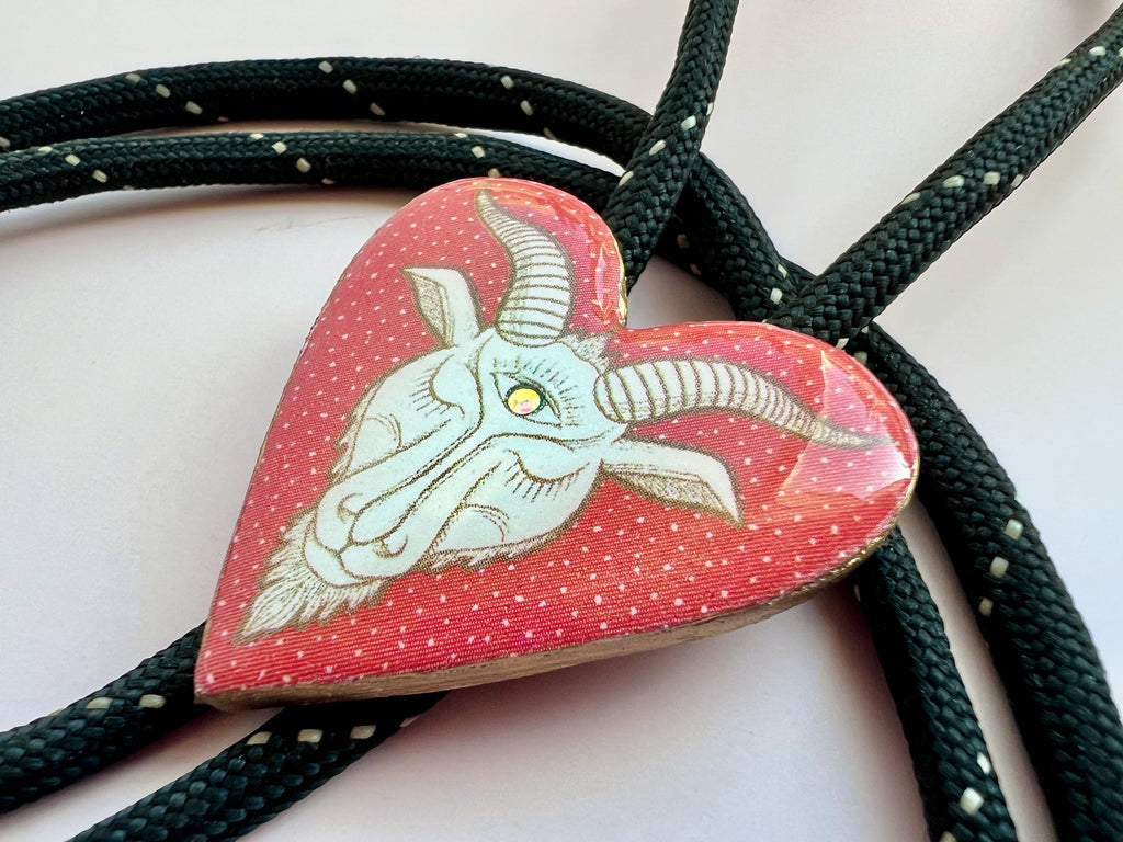 Billy Third Eye Goat Heart Bolo Tie
