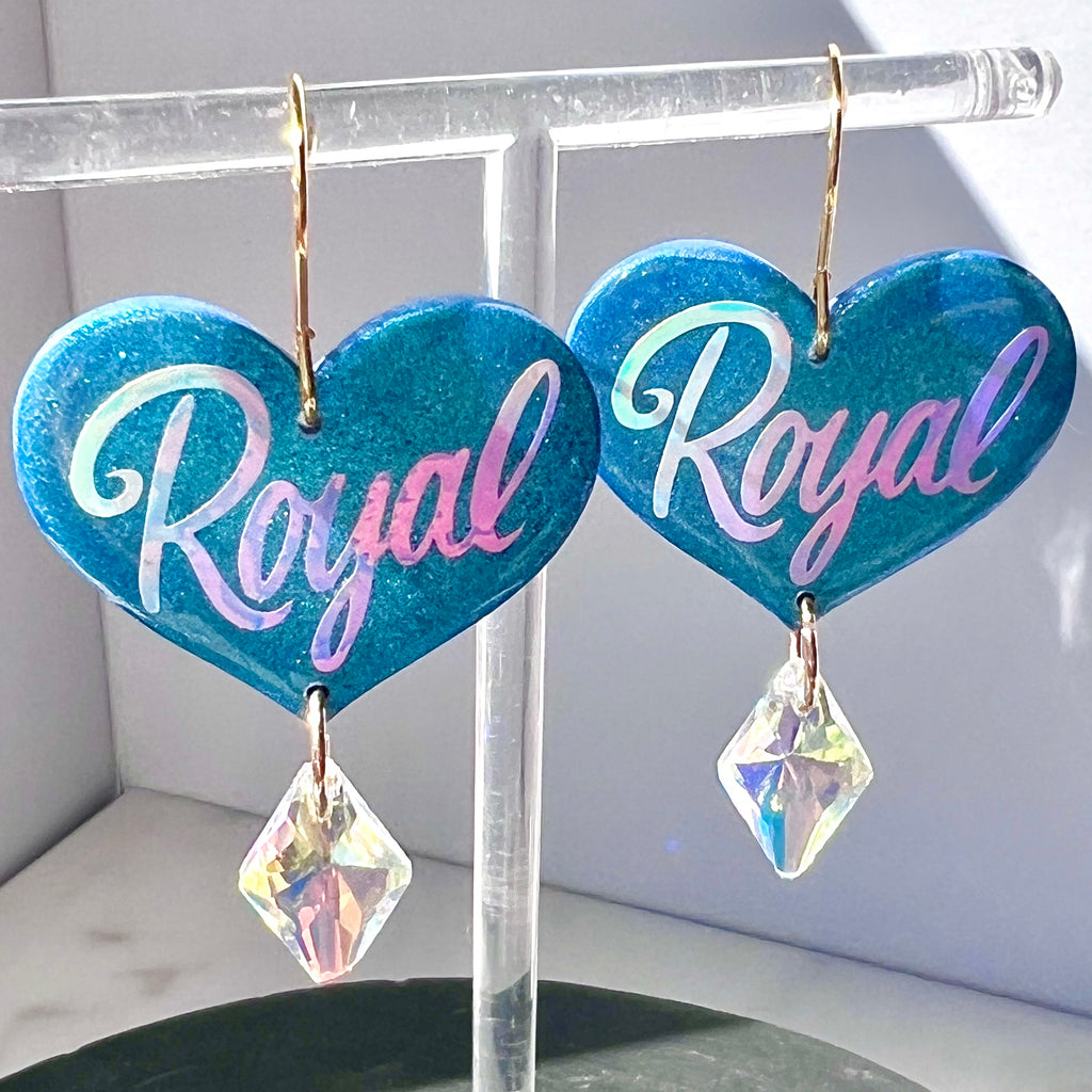 Royal Thumpin' Heart Earrings