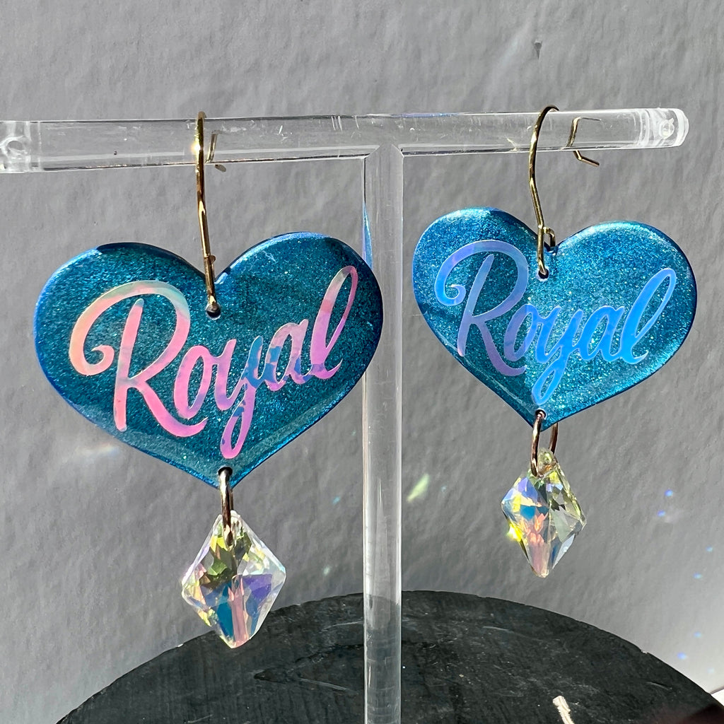 Royal Thumpin' Heart Earrings