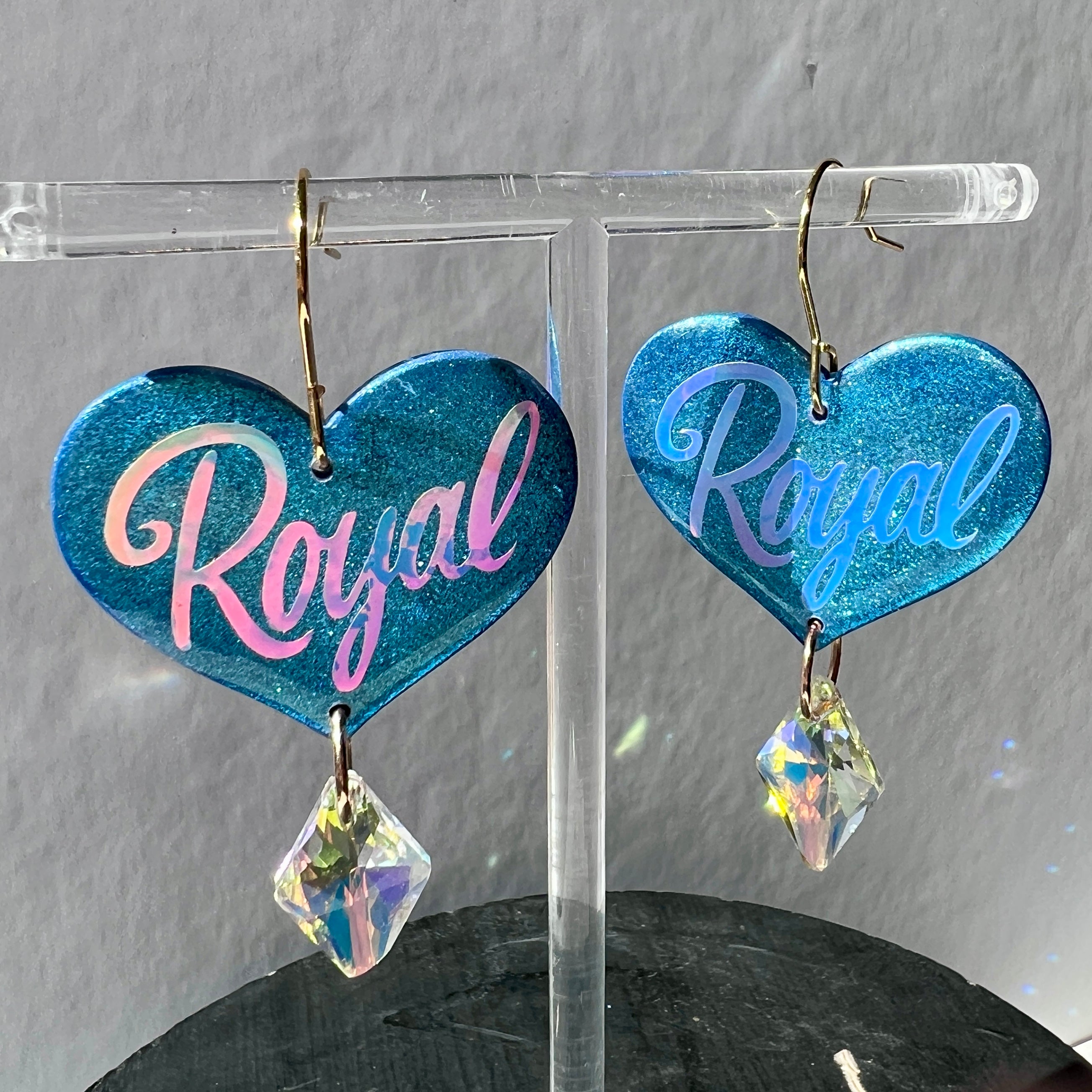 Royal Thumpin' Heart Earrings