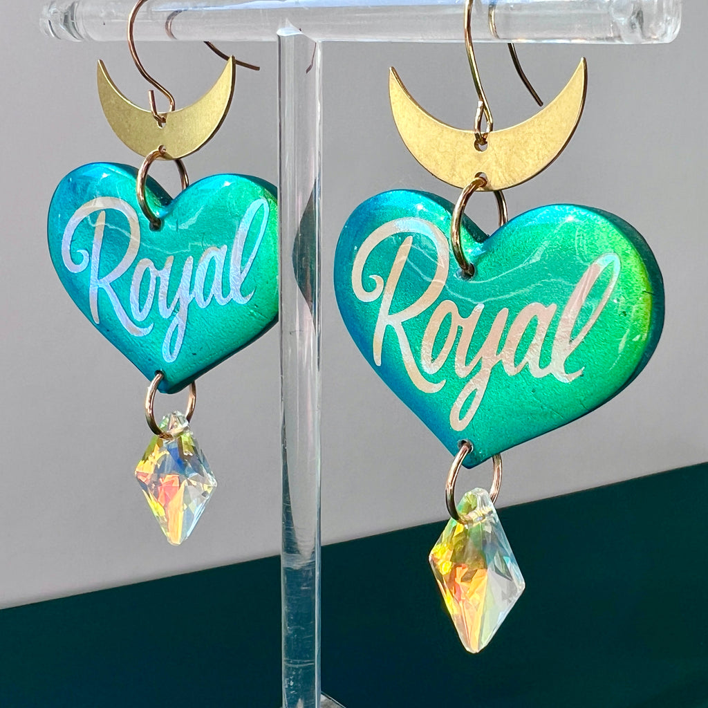 Royal Thumpin' Heart Earrings