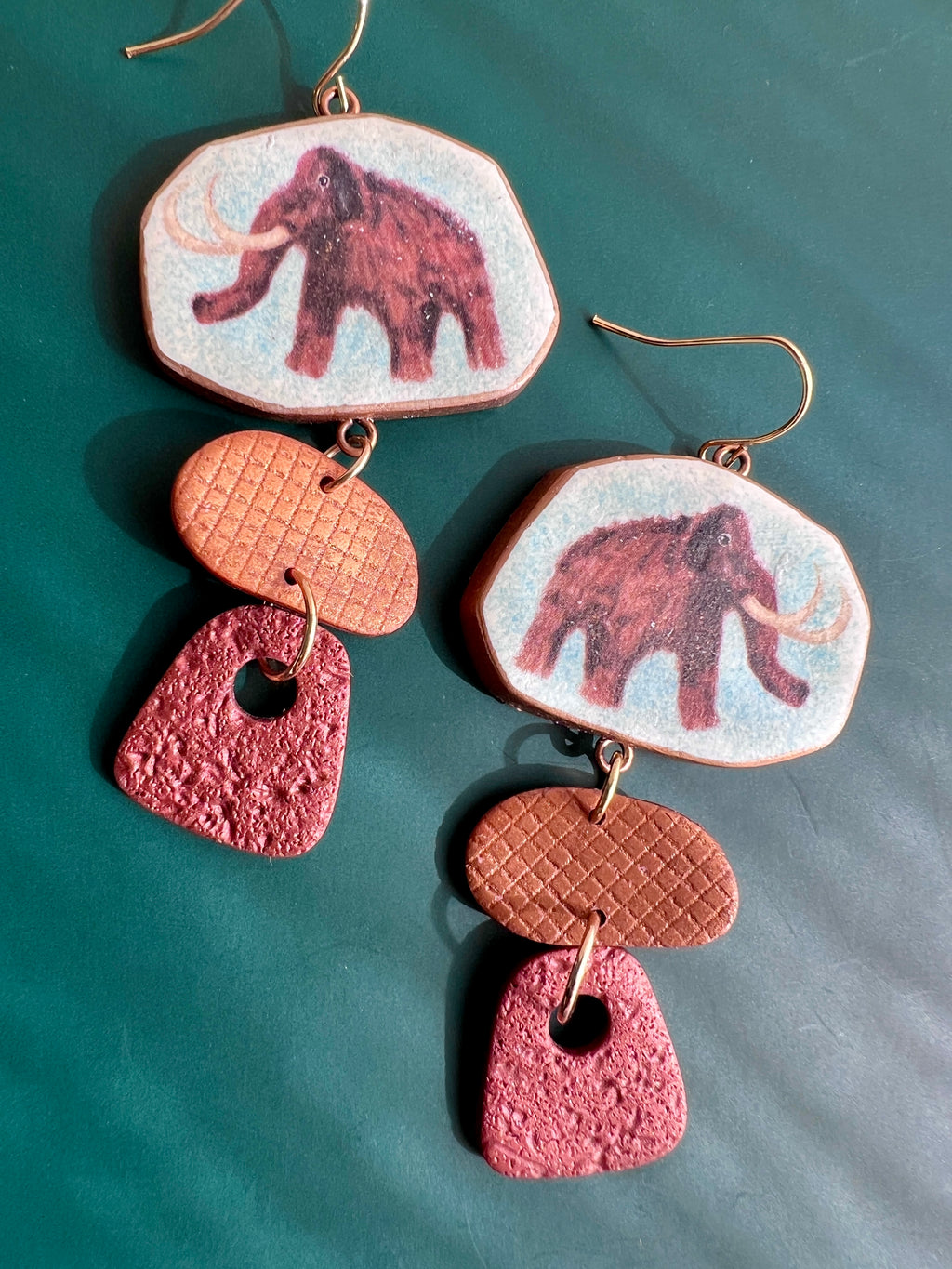 Big Wooly Mammoth Dangle Earrings