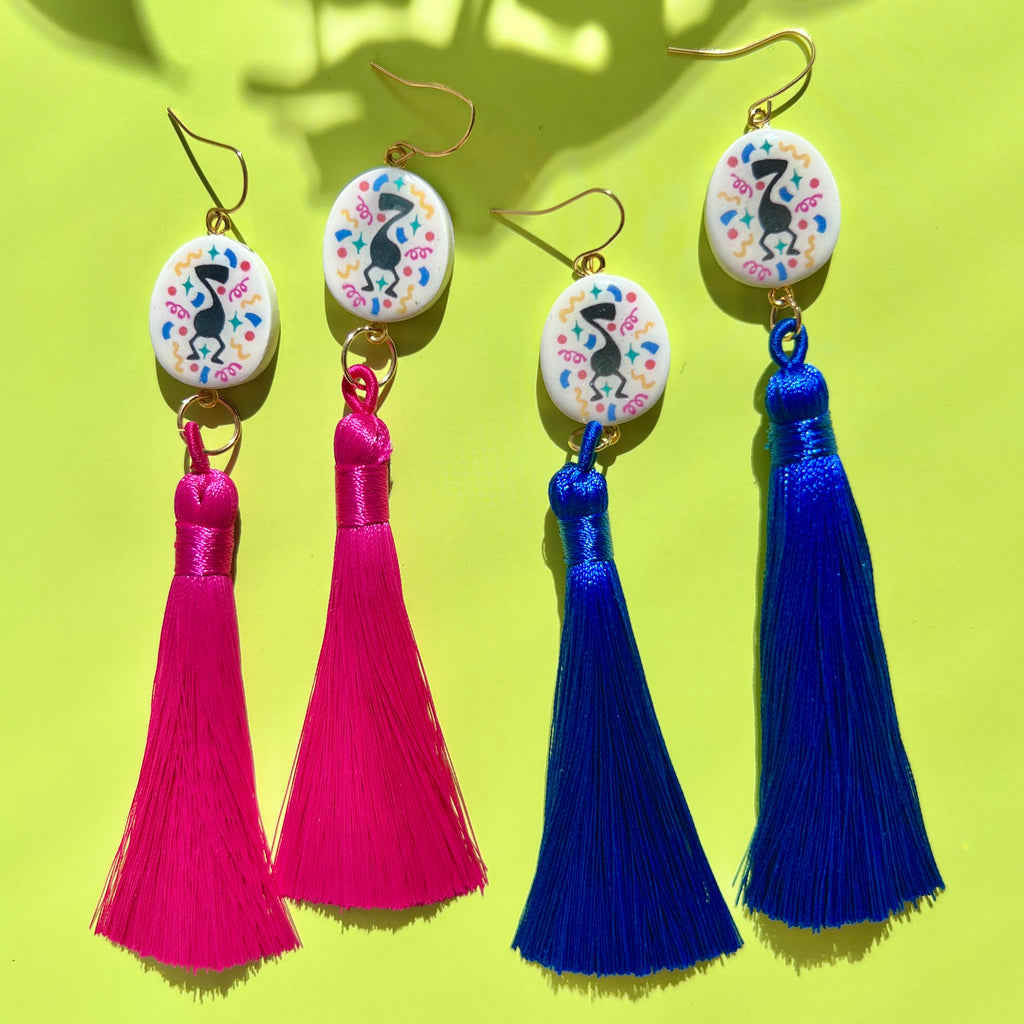 Boogie Note Confetti Charm Tassel Earrings
