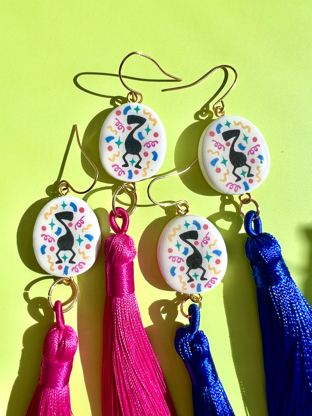 Boogie Note Confetti Charm Tassel Earrings