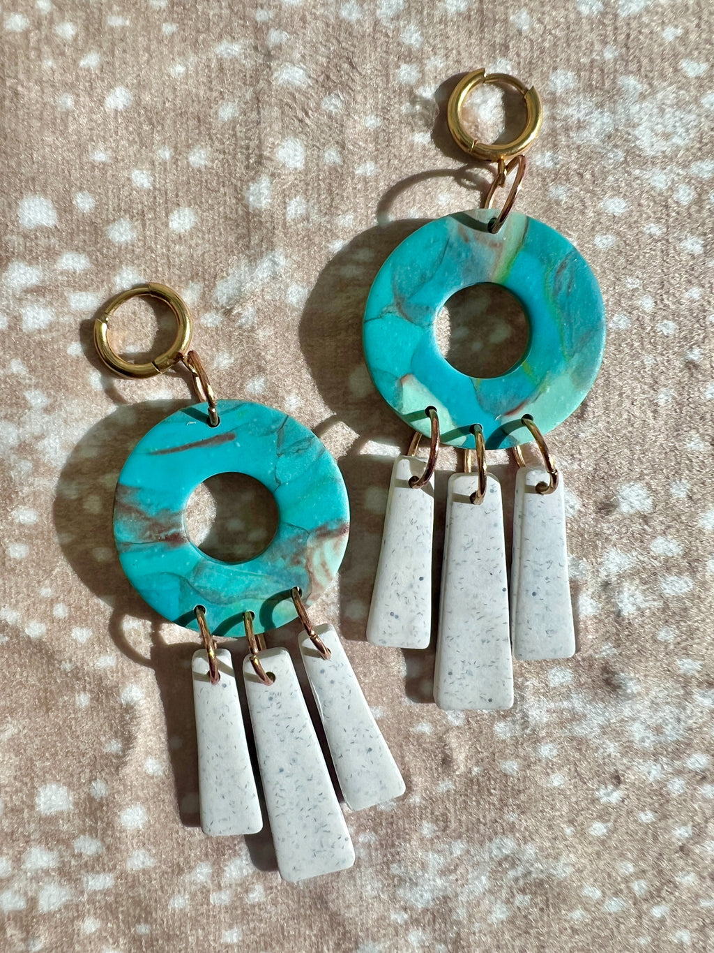 Phishy Faux Turquoise Donut Dangle Earrings
