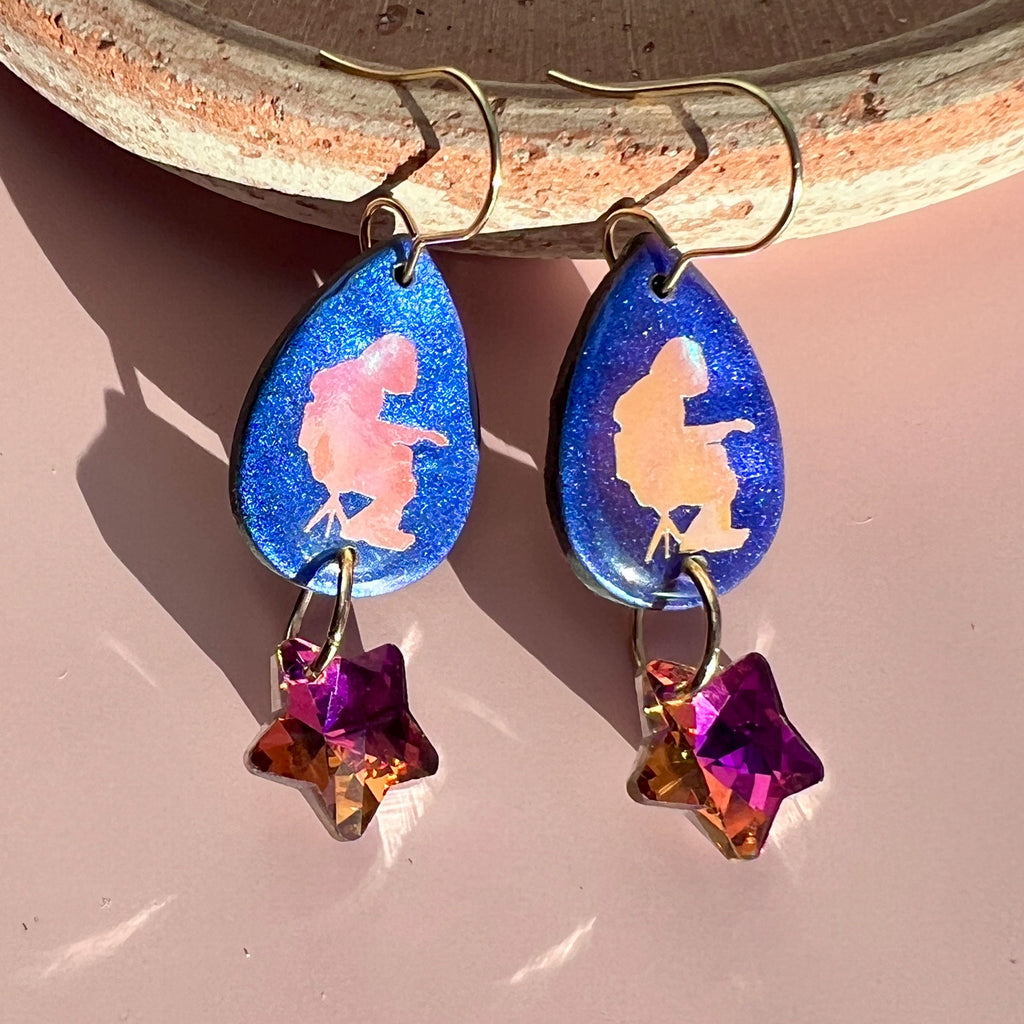 Mikey Color Shift Holographic Panic Earrings
