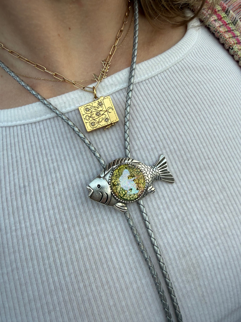 Fishing Mikey Bolo Tie