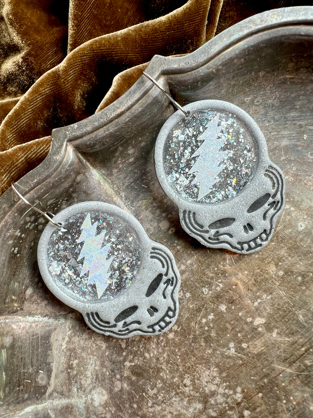 Opal Glitter Stealie Sun catcher Earrings