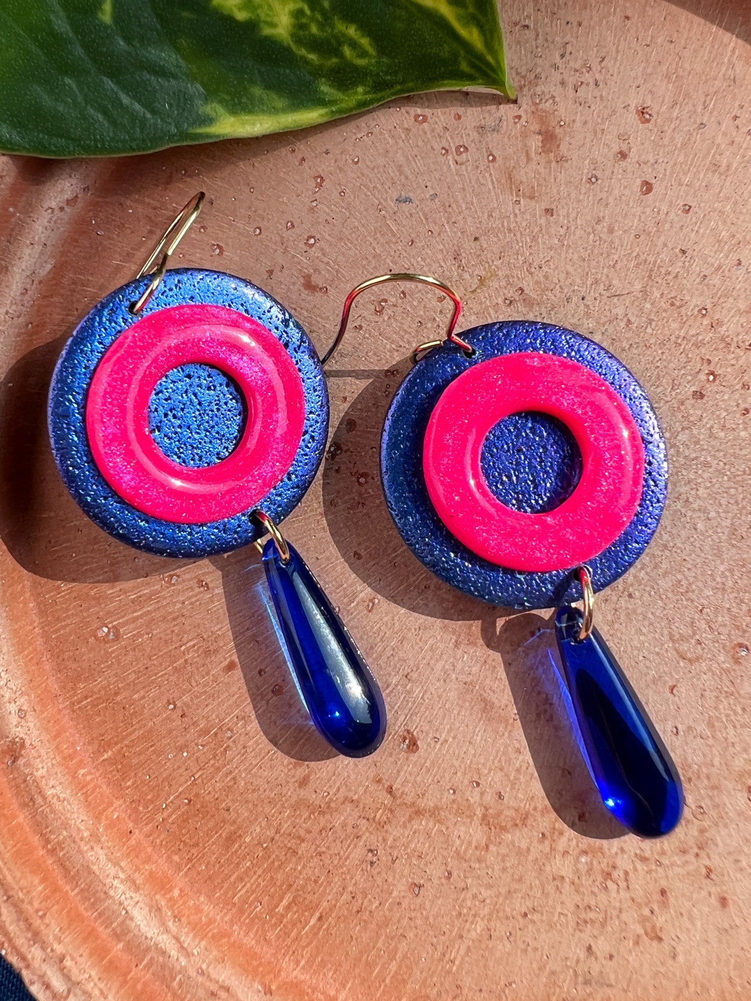 Pink Donut Dangle Earrings