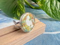Iridescent faux stone Mikey Ring