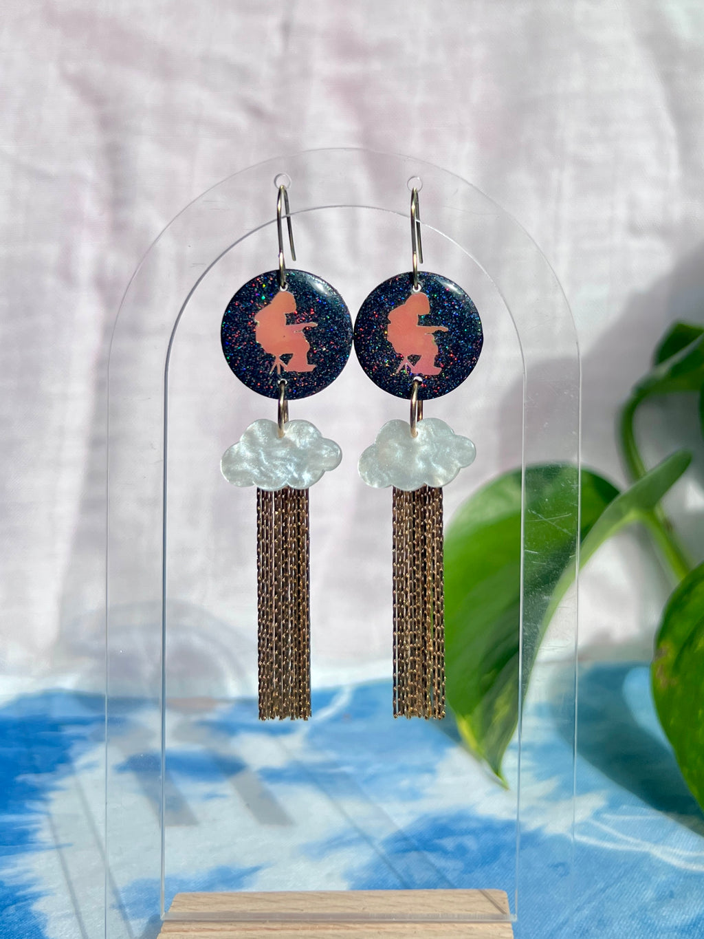 Mikey in the Clouds Tassel Earrings