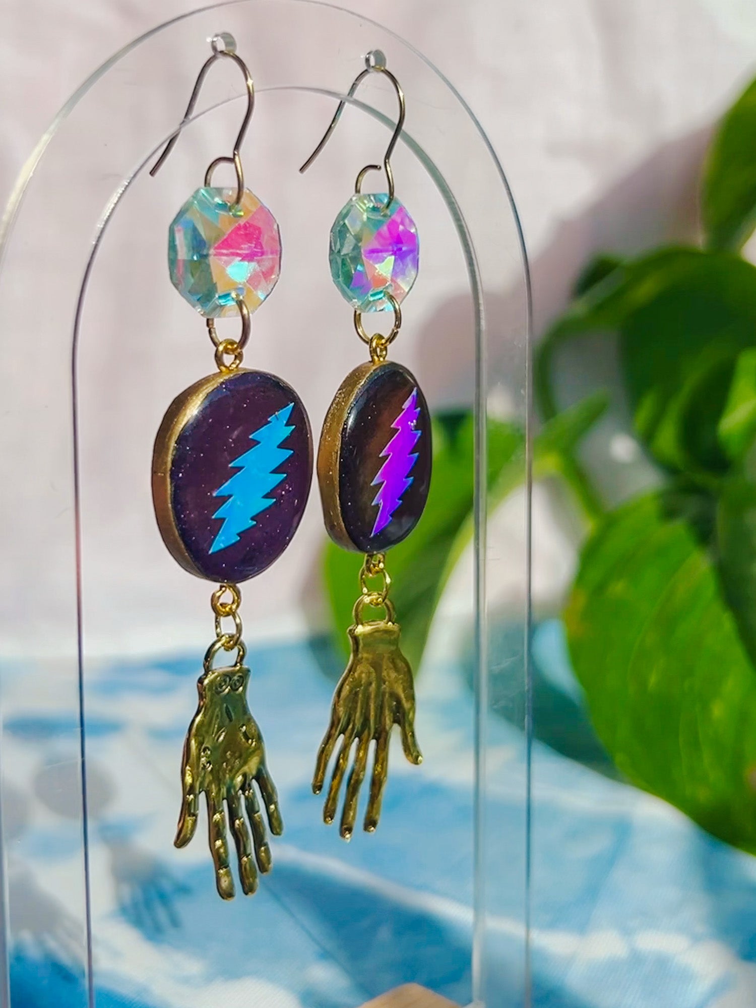 Crazy Fingers Bolt Dangle earrings
