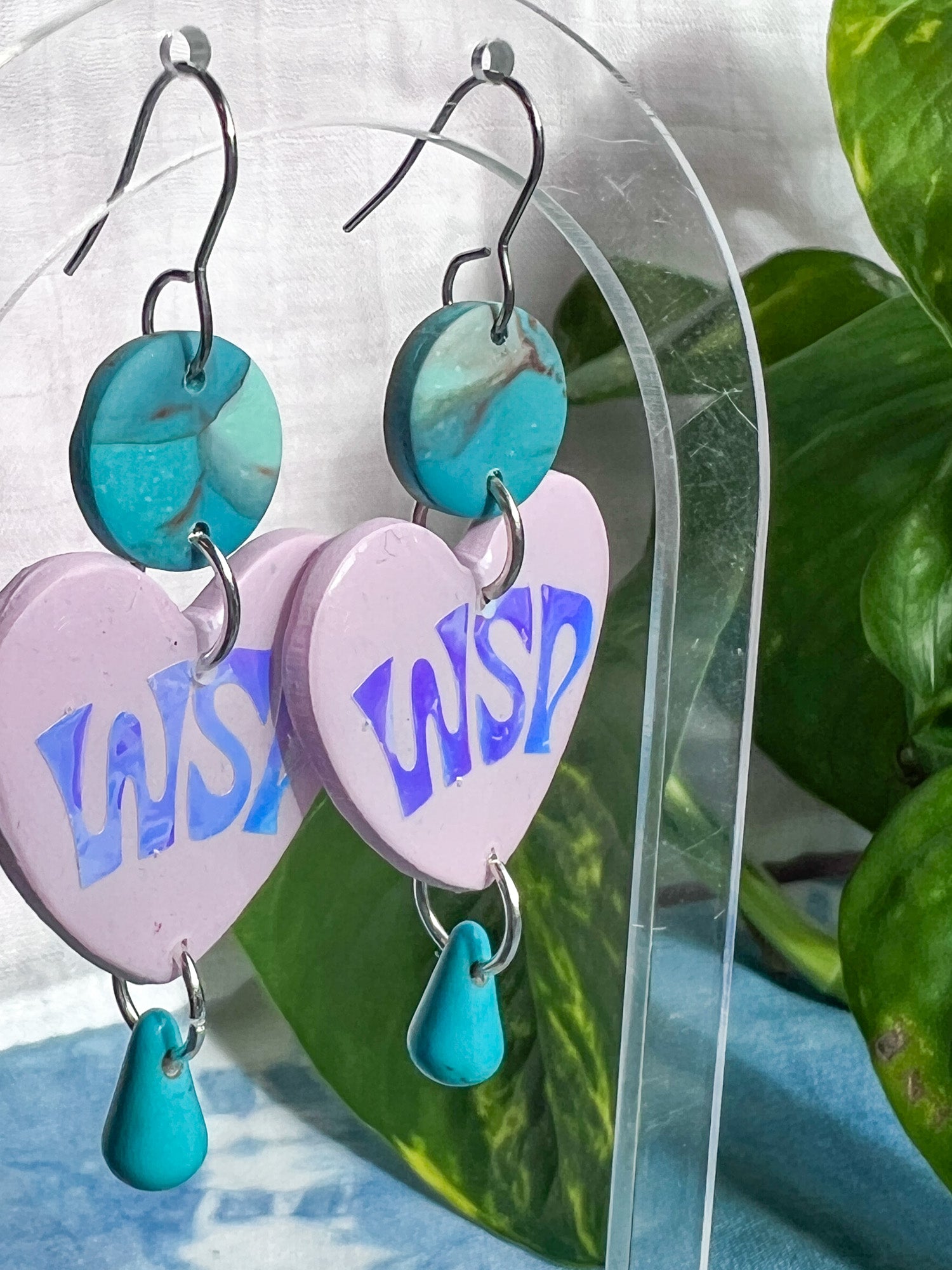 Lavender and turquoise WSP Hearts