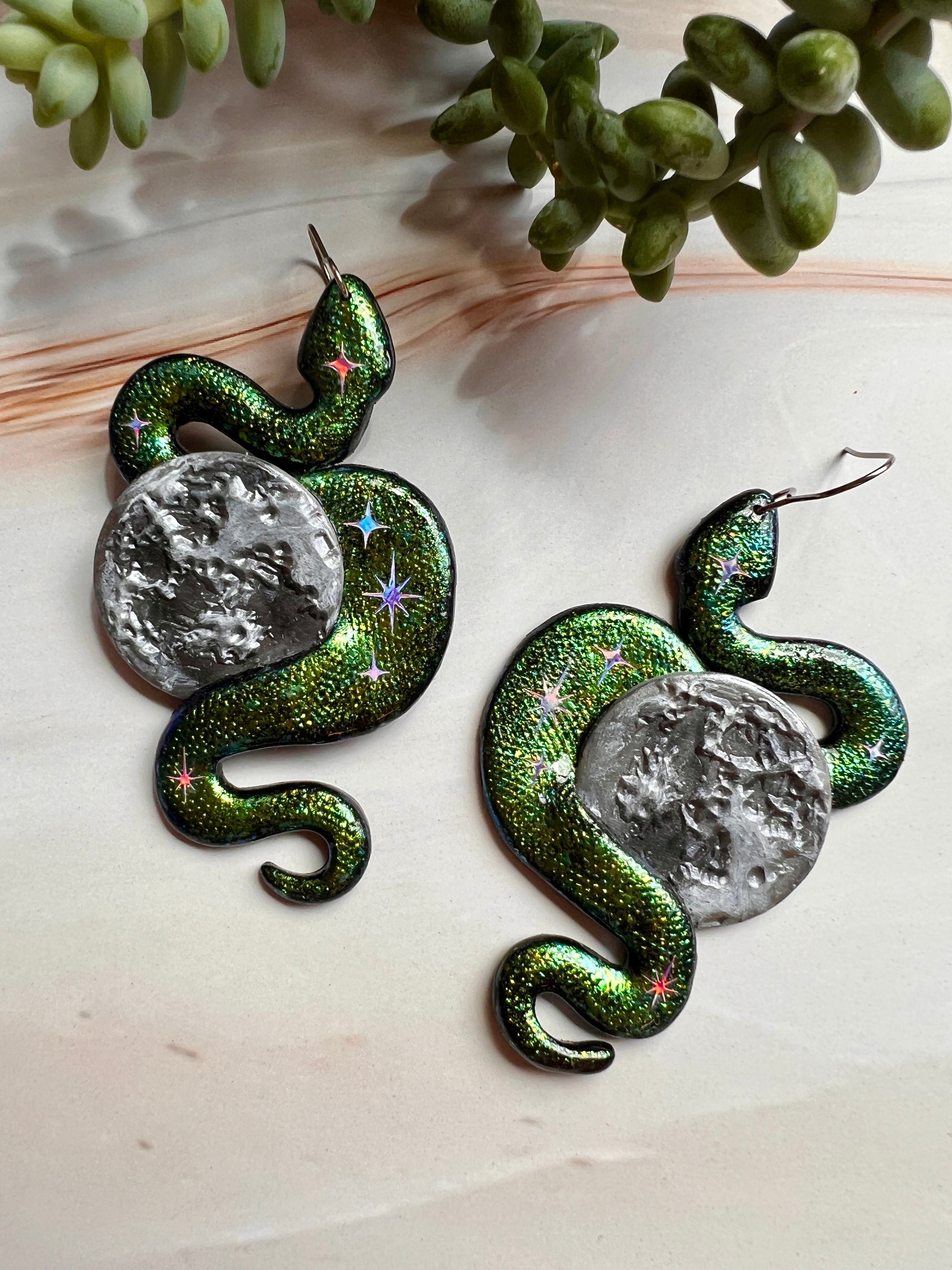 Moon Snake Second Skin Earrings