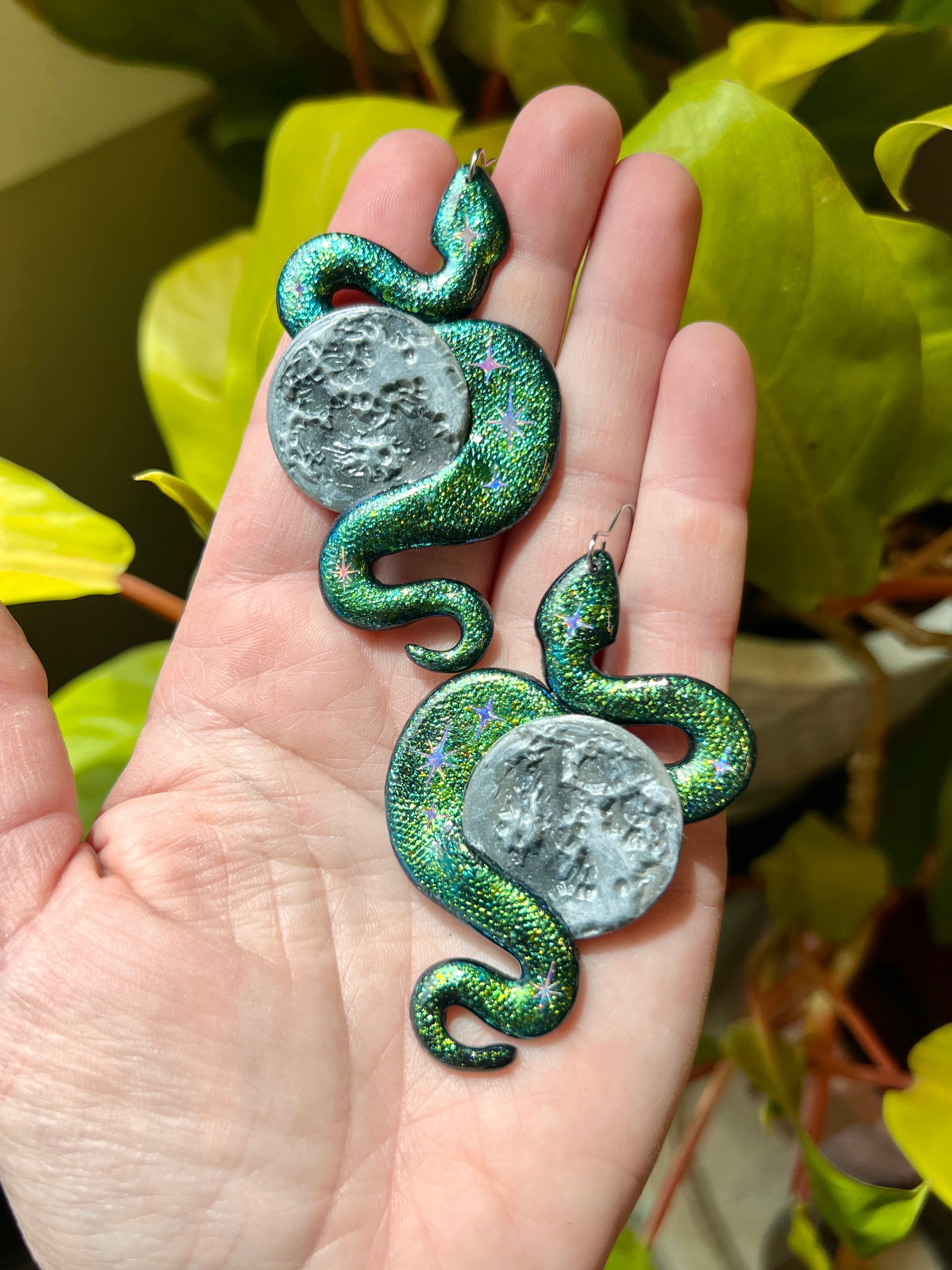 Moon Snake Second Skin Earrings