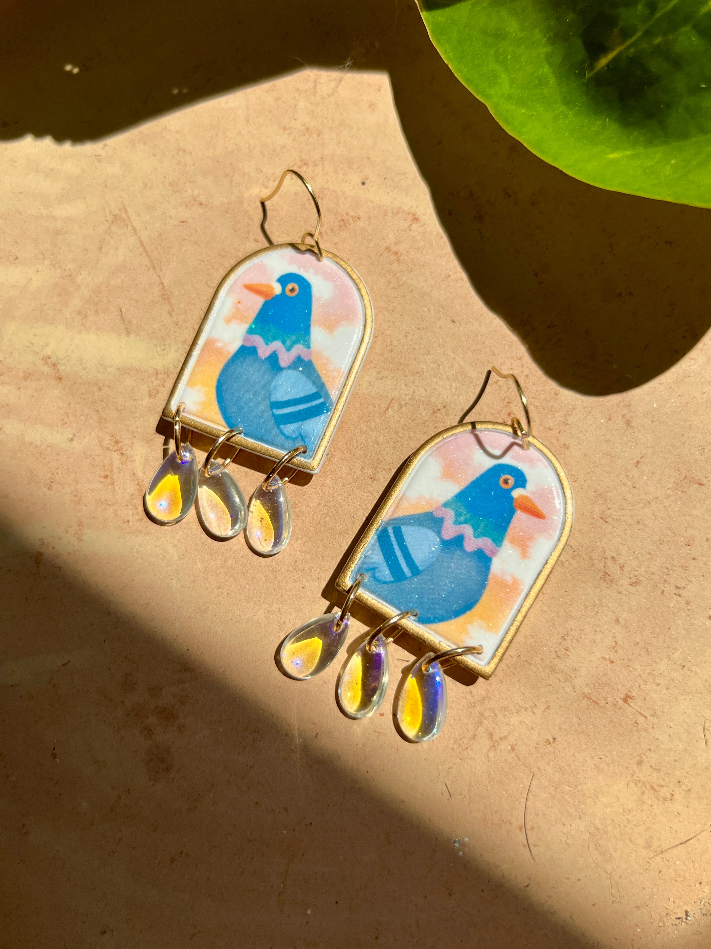 Pigeons On the Roof Earrings