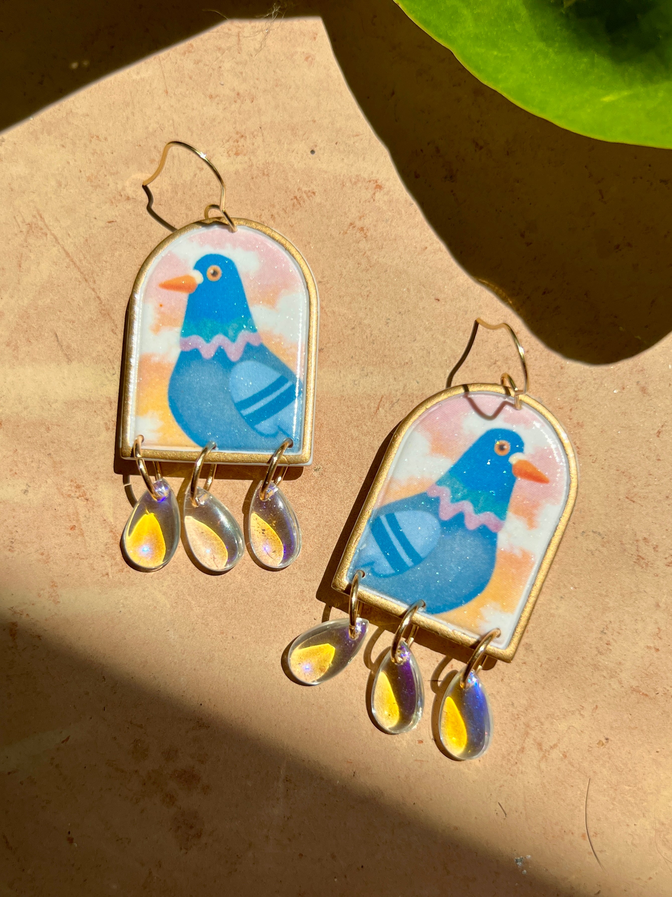 Pigeons On the Roof Earrings