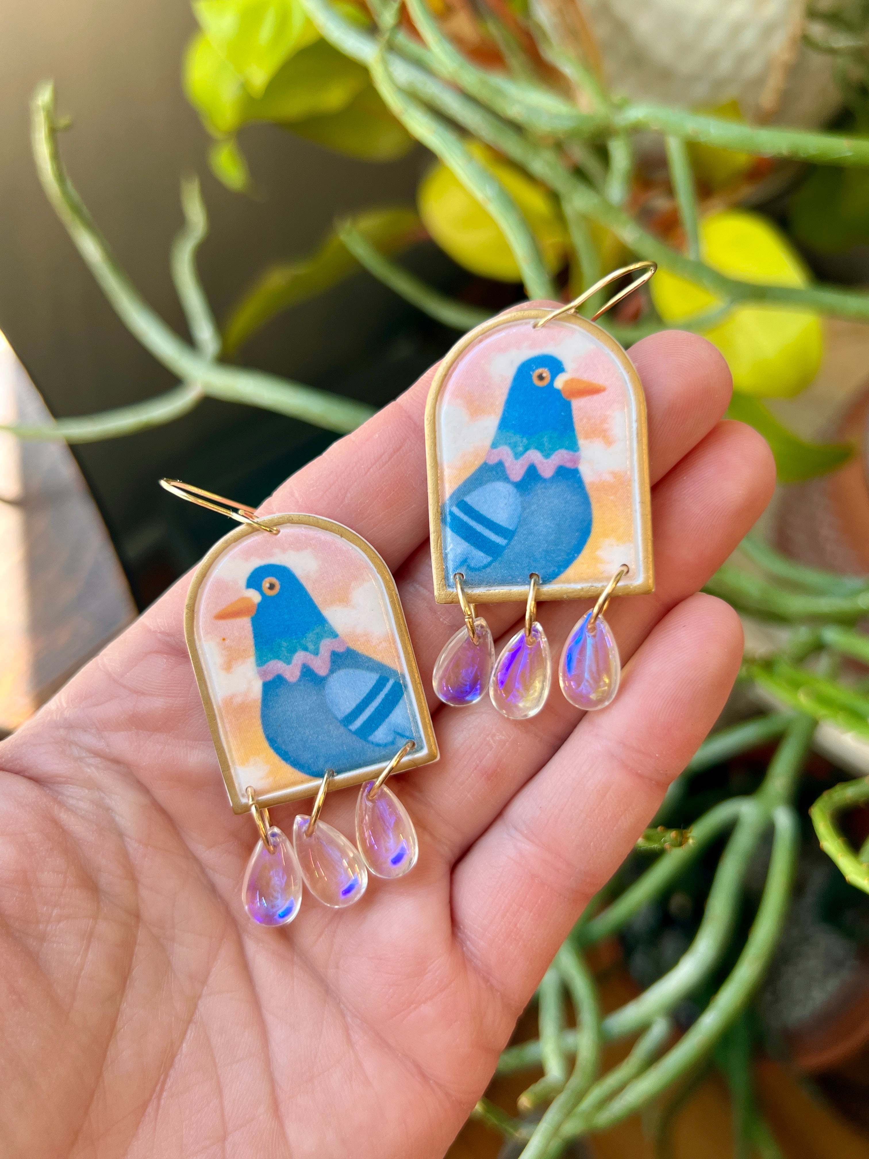 Pigeons On the Roof Earrings