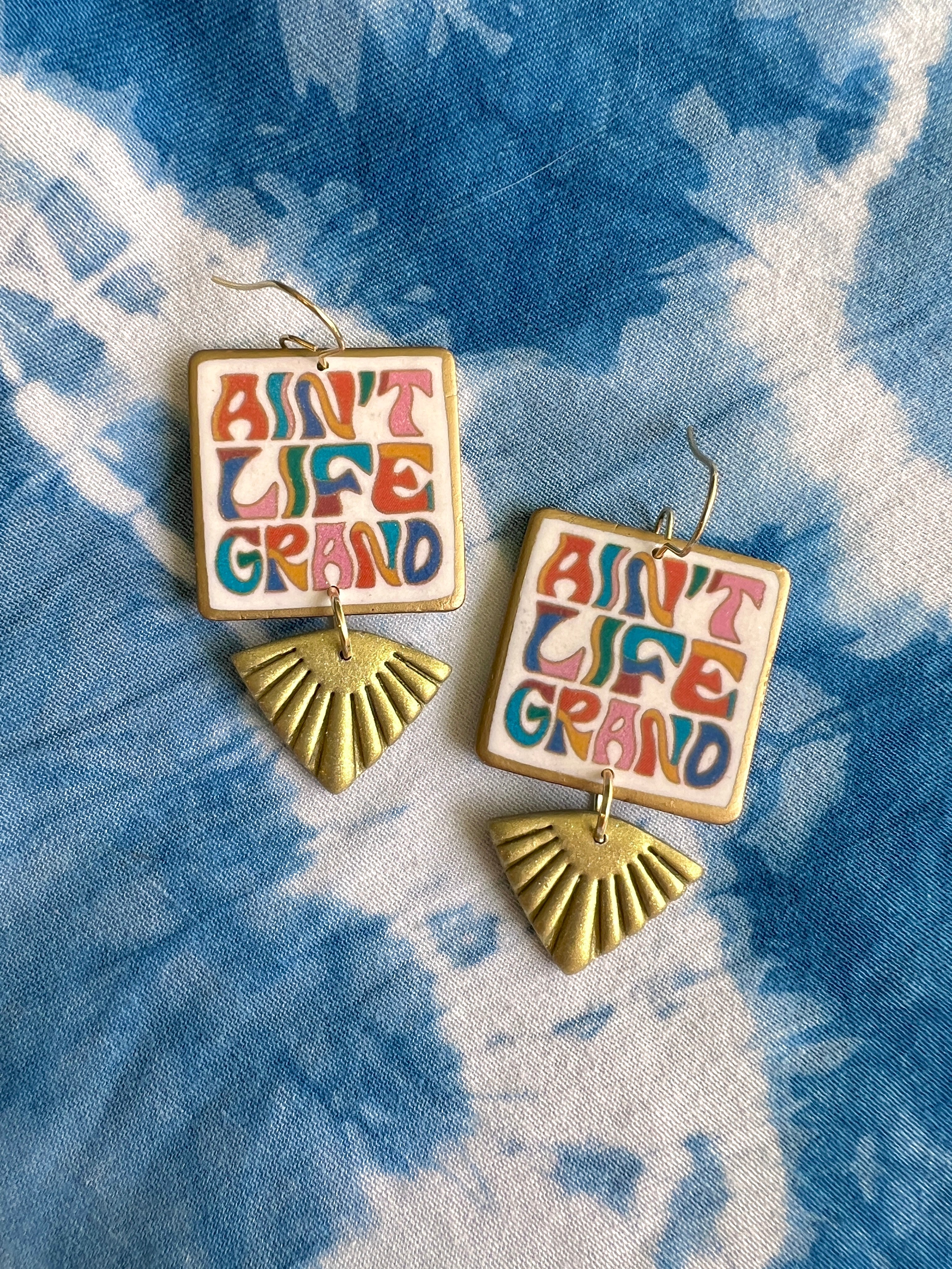 Ain't Life Grand Golden Earrings
