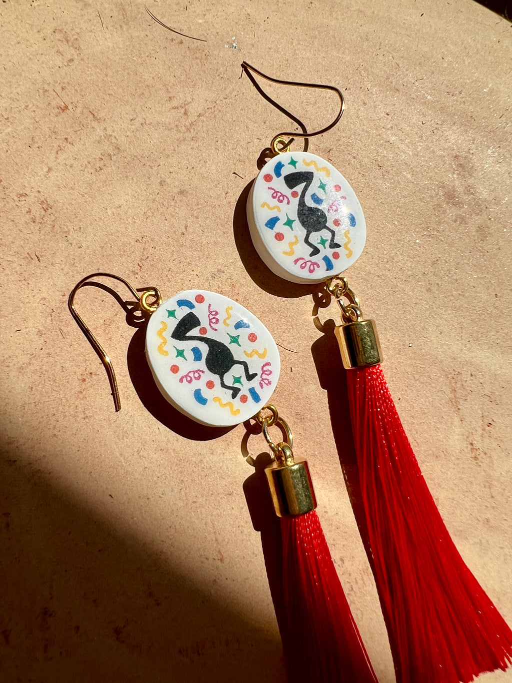 Boogie Note Confetti Charm Small Tassel Earrings