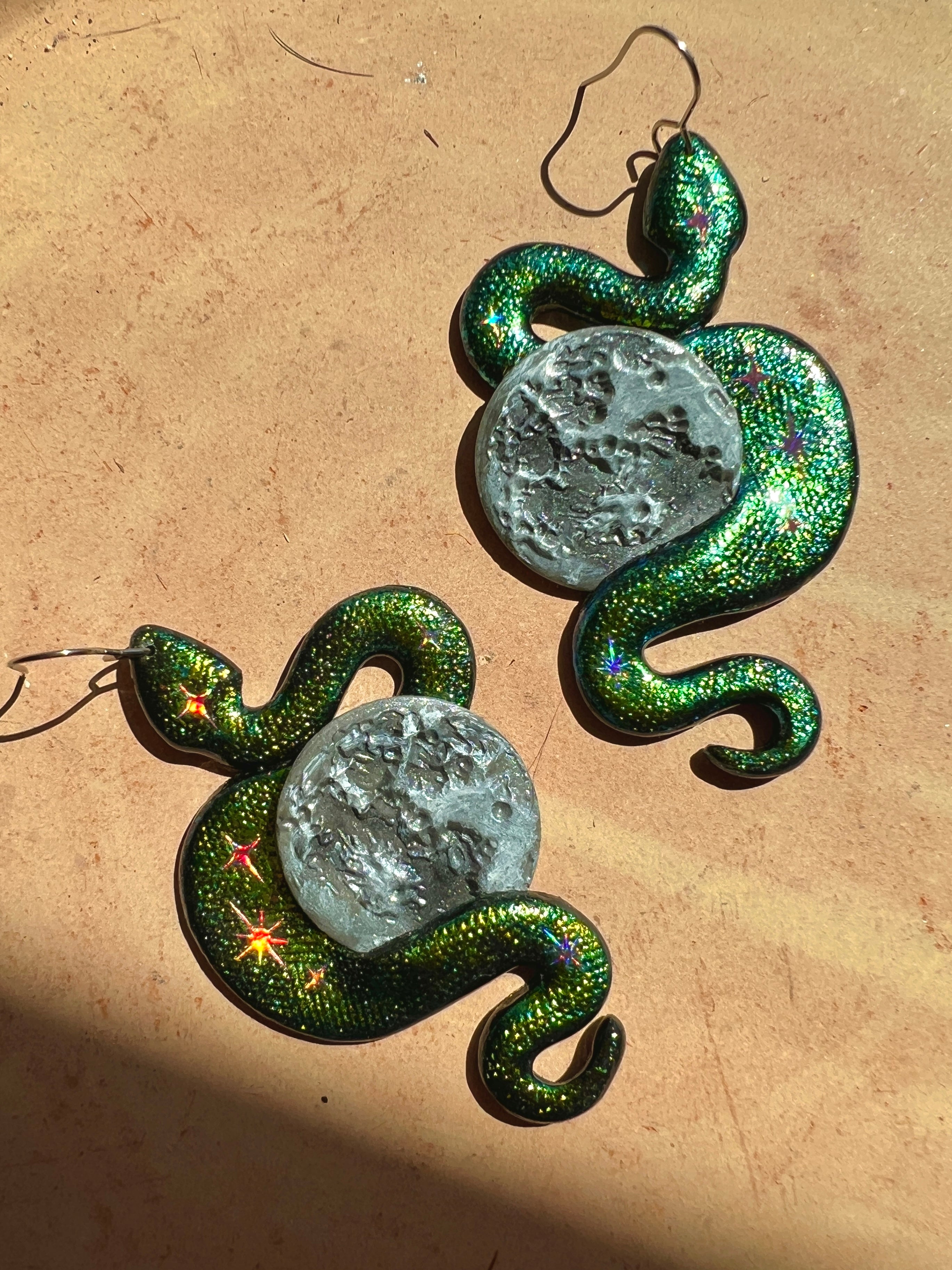 Moon Snake Second Skin Earrings