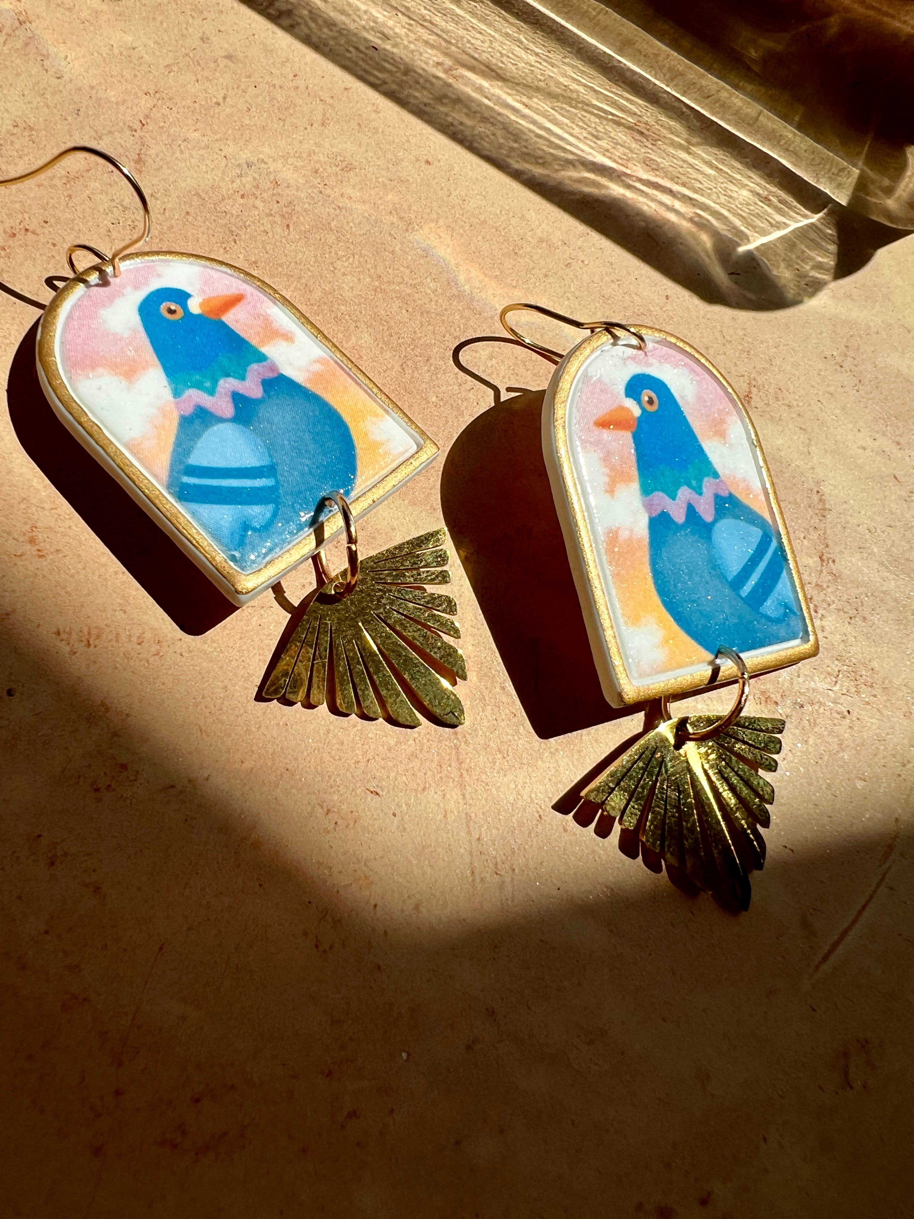 Pigeons On the Roof Earrings