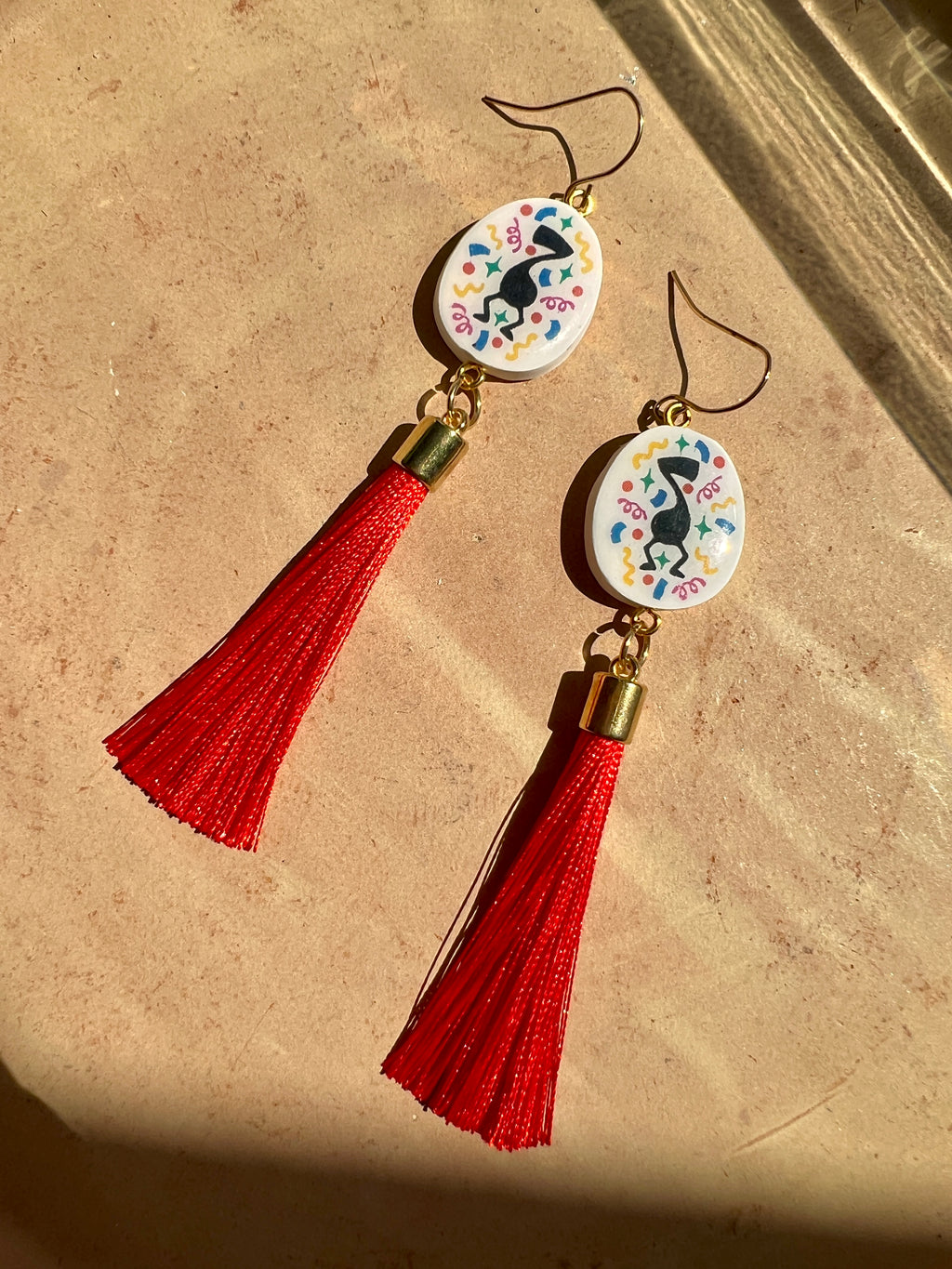Boogie Note Confetti Charm Small Tassel Earrings