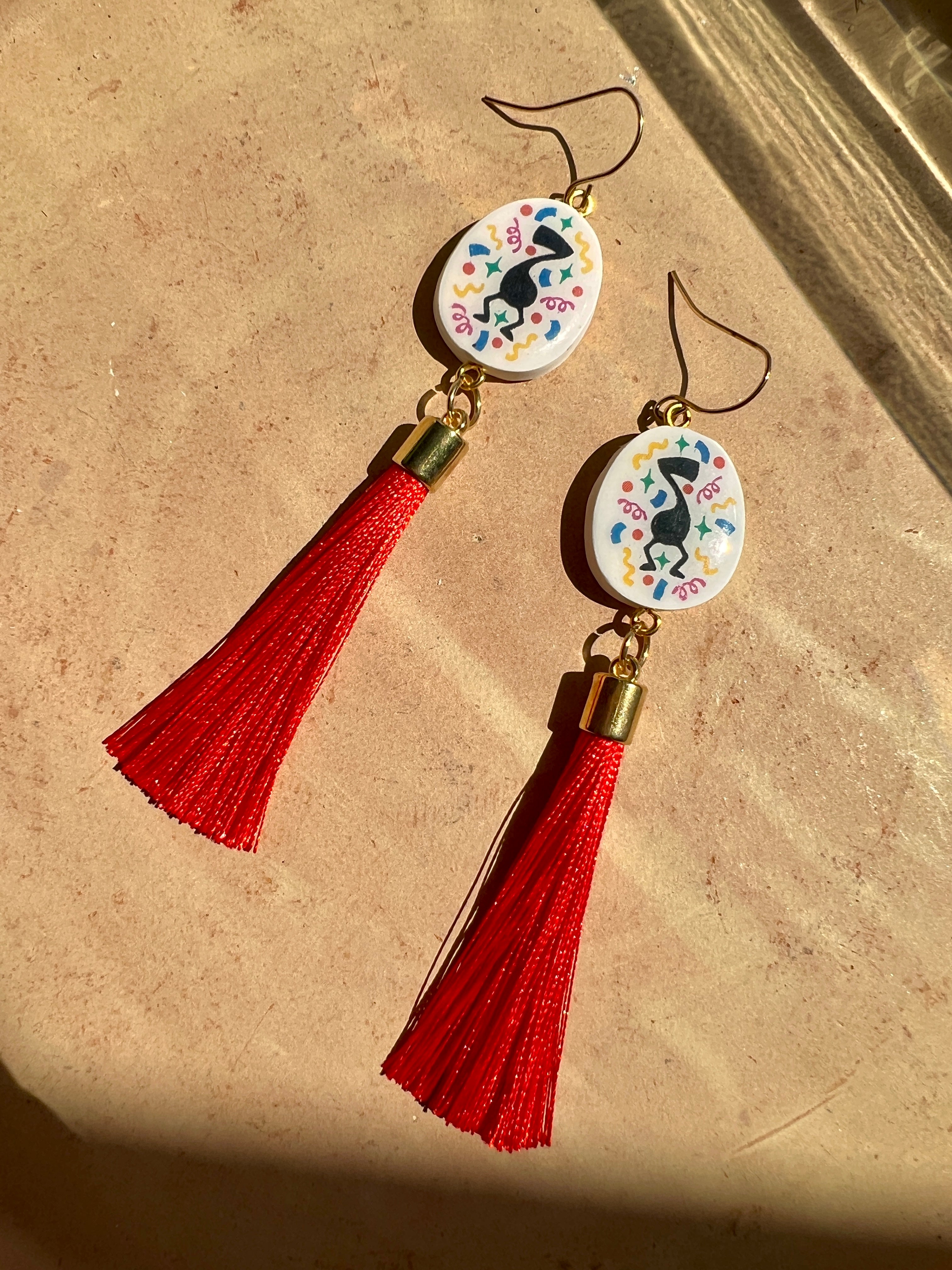 Boogie Note Confetti Charm Small Tassel Earrings