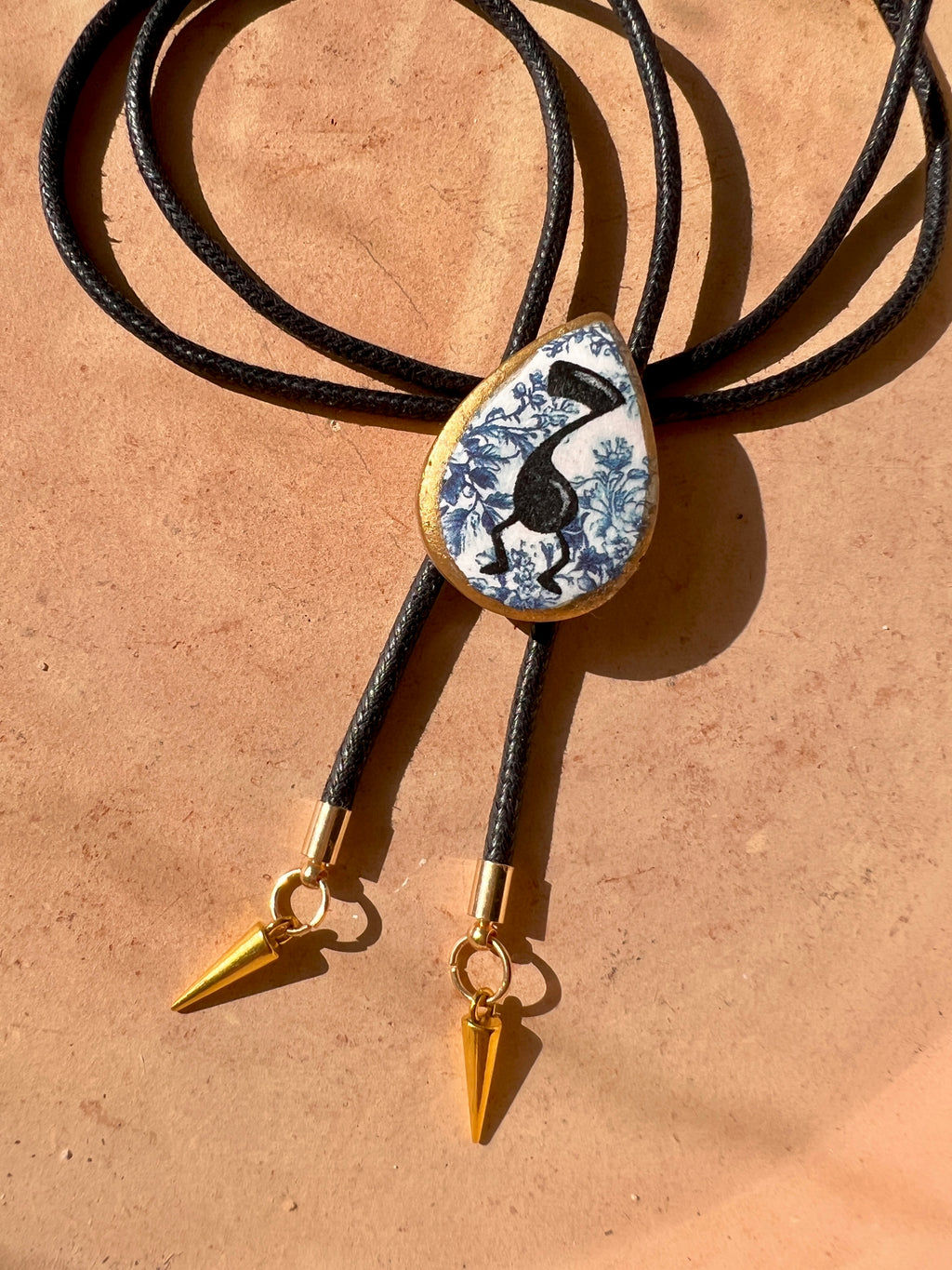 Boogie Note Chinoiserie Bolo Tie Necklace