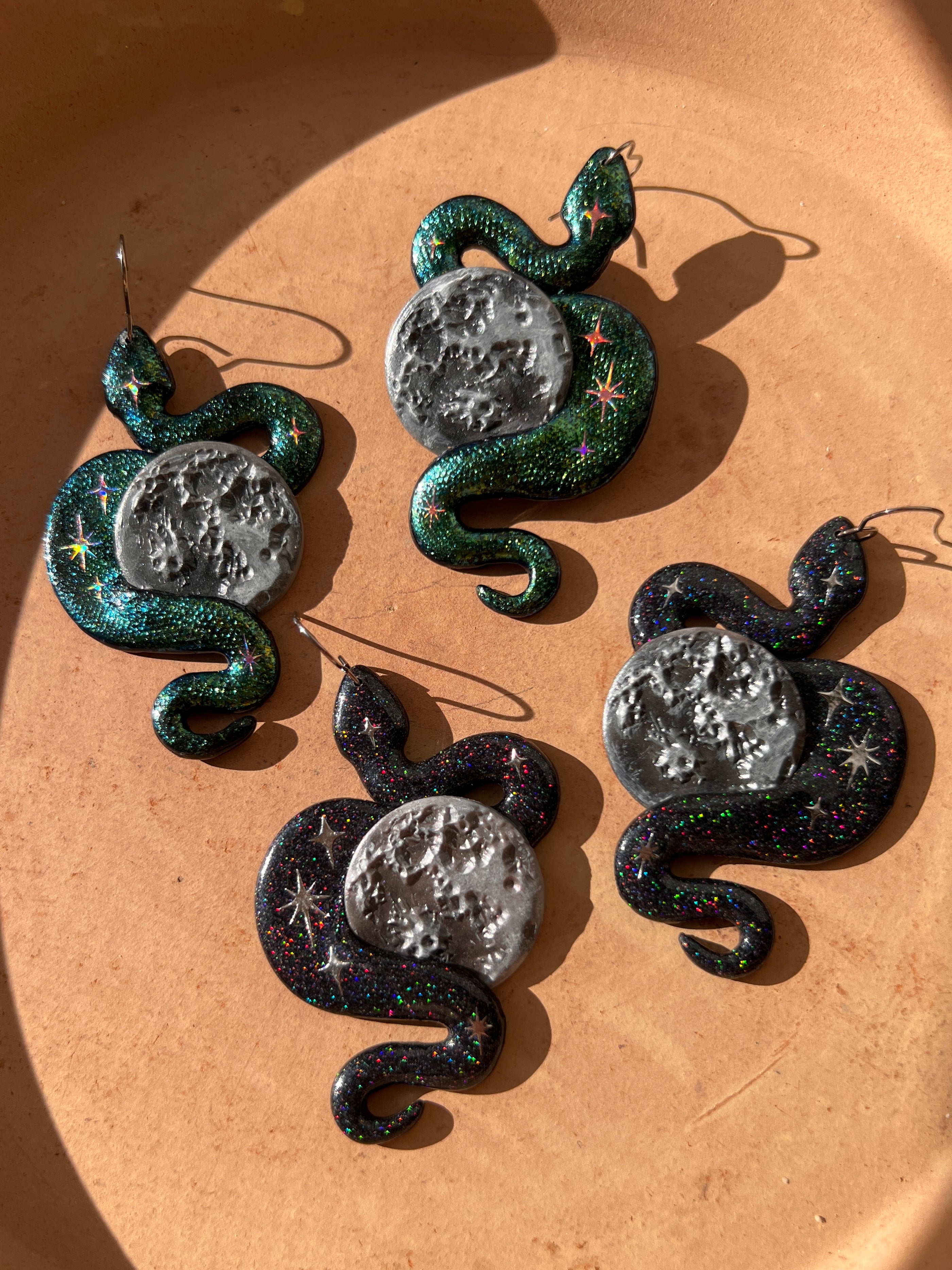 Moon Snake Second Skin Earrings