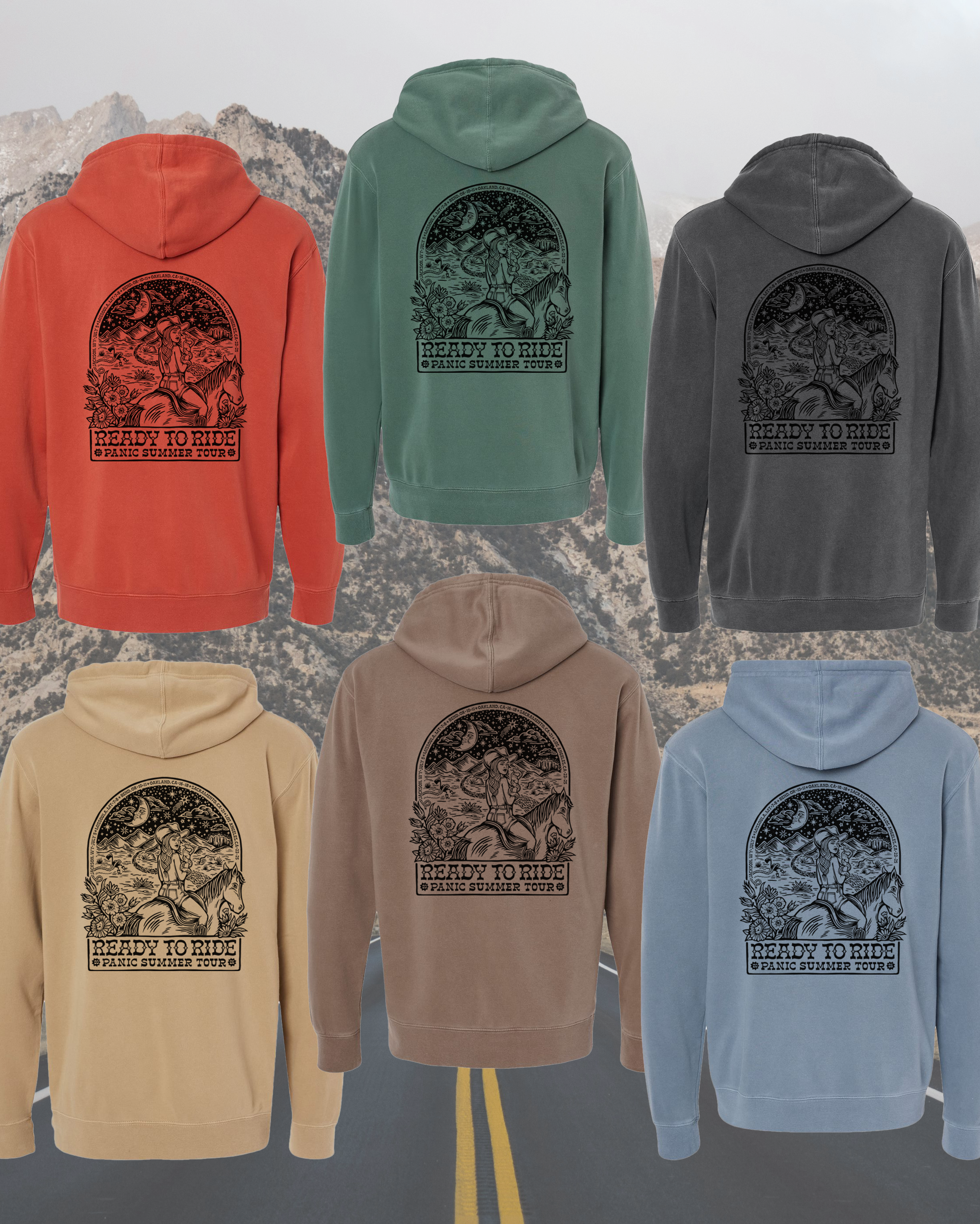 *Pre-order* PANIC Summer Tour Pigment Dyed Hoodies